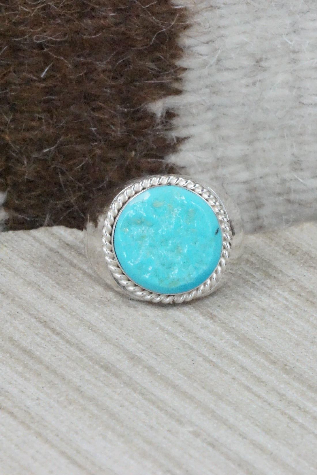 Turquoise & Sterling Silver Ring - Arlen Quetawki Jr. - Size 10