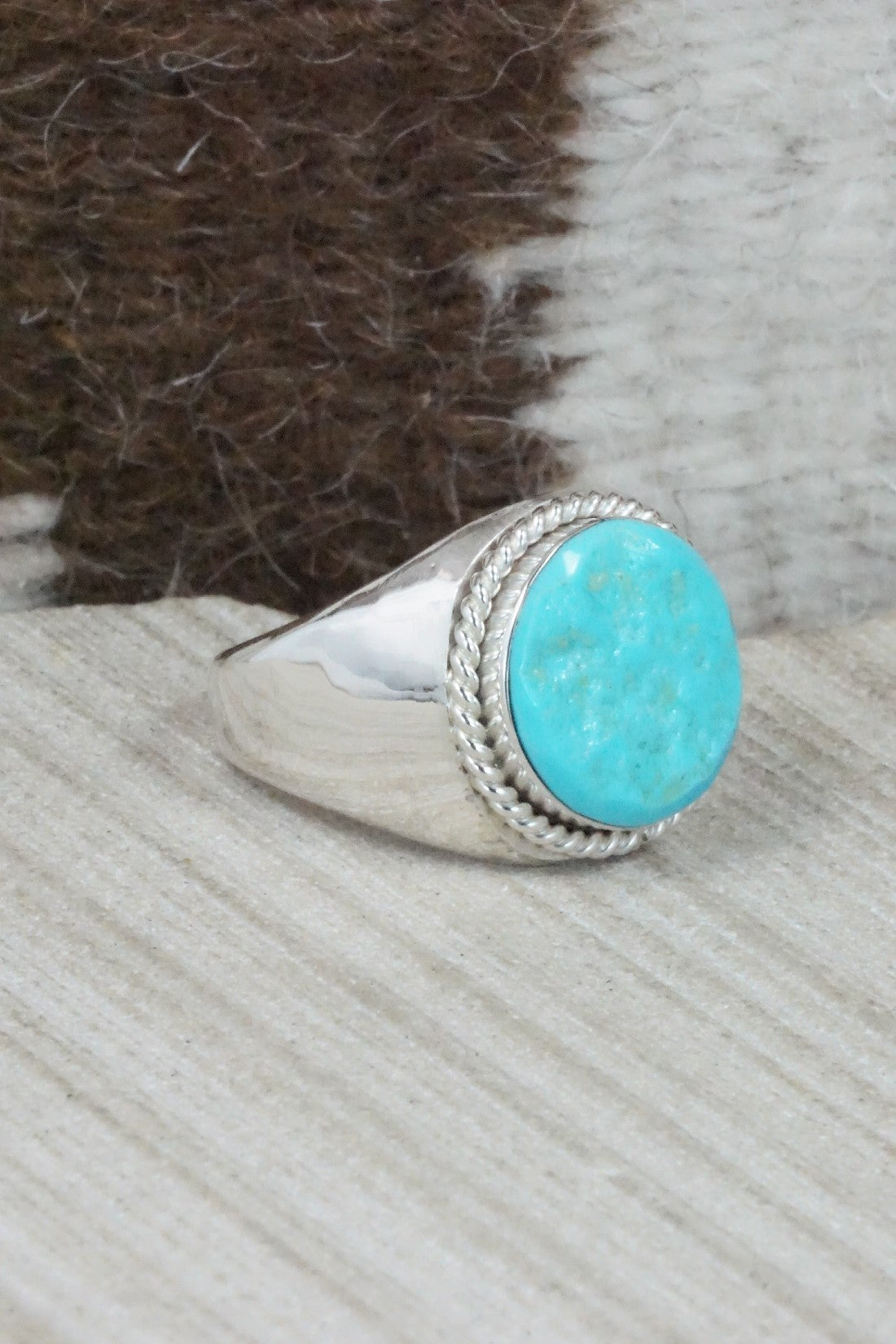 Turquoise & Sterling Silver Ring - Arlen Quetawki Jr. - Size 10