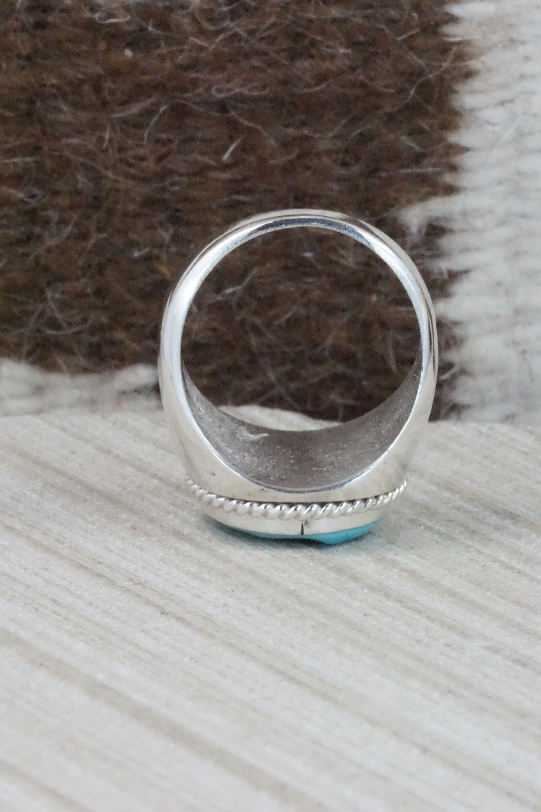 Turquoise & Sterling Silver Ring - Arlen Quetawki Jr. - Size 10