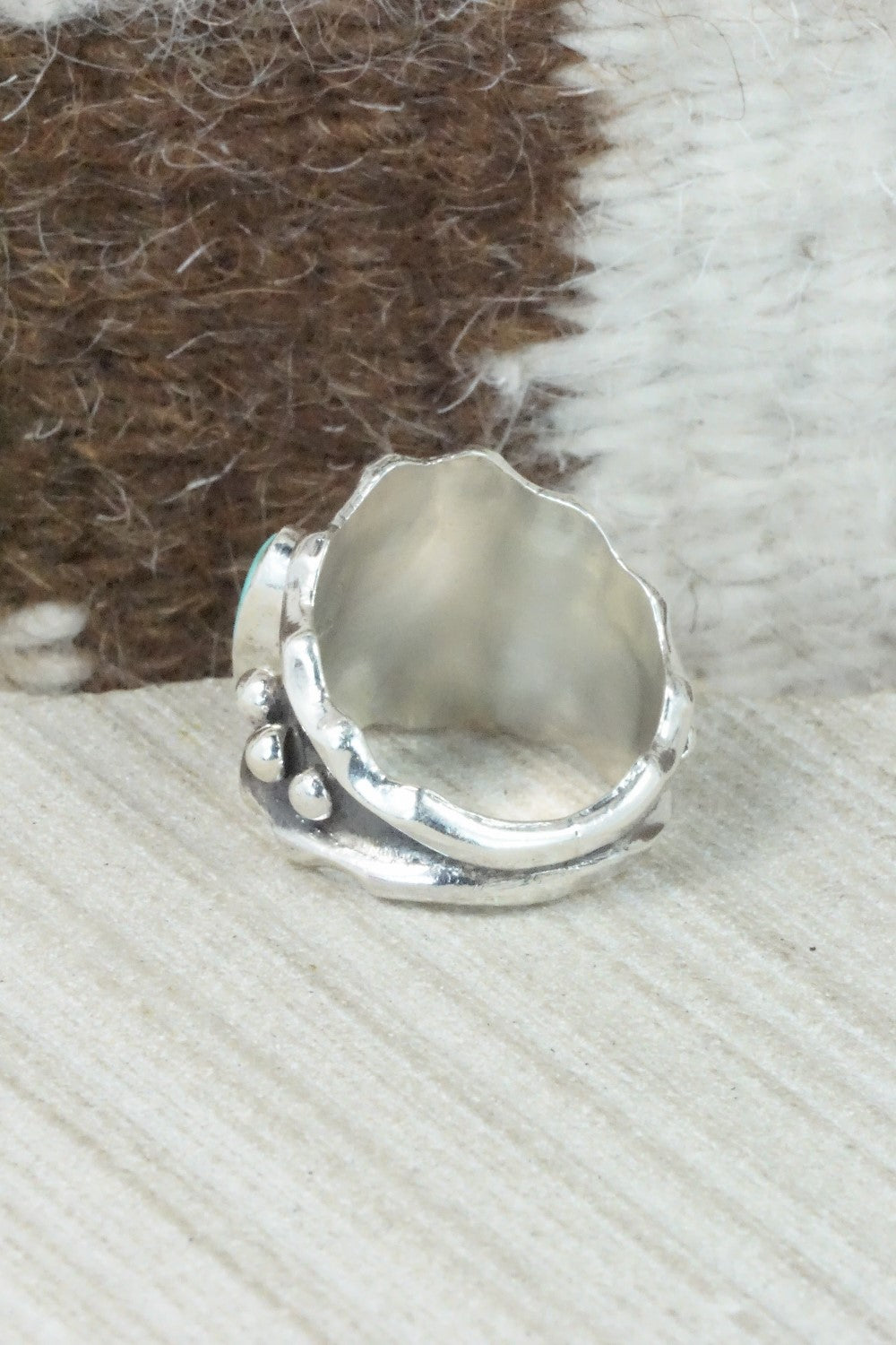 Turquoise & Sterling Silver Ring - Andrew Vandever - Size 7.75