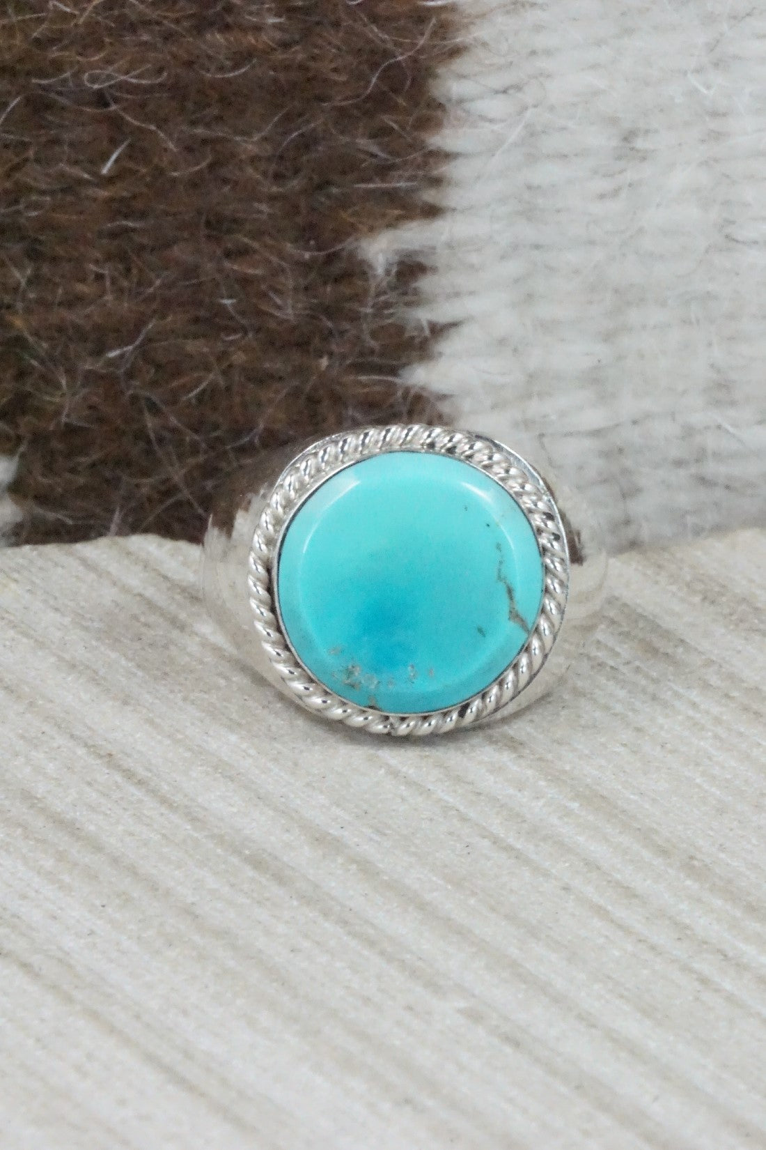 Turquoise & Sterling Silver Ring - Arlen Quetawki Jr. - Size 11.5