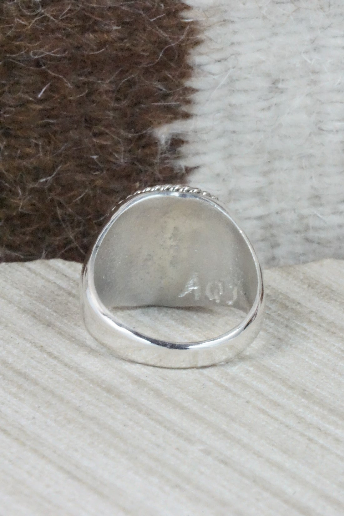 Turquoise & Sterling Silver Ring - Arlen Quetawki Jr. - Size 11.5