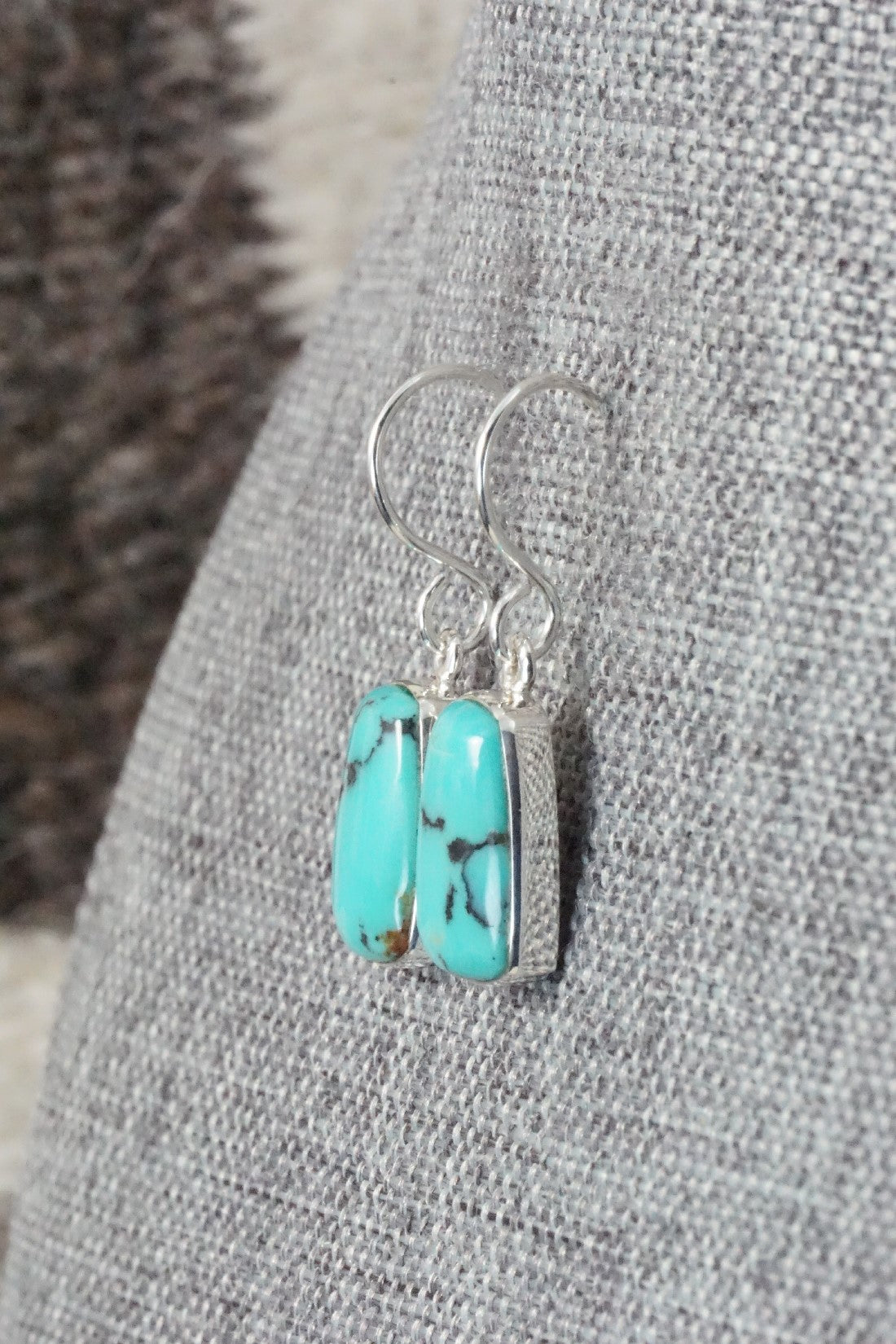 Turquoise & Sterling Silver Earrings - Evelyn Abeita