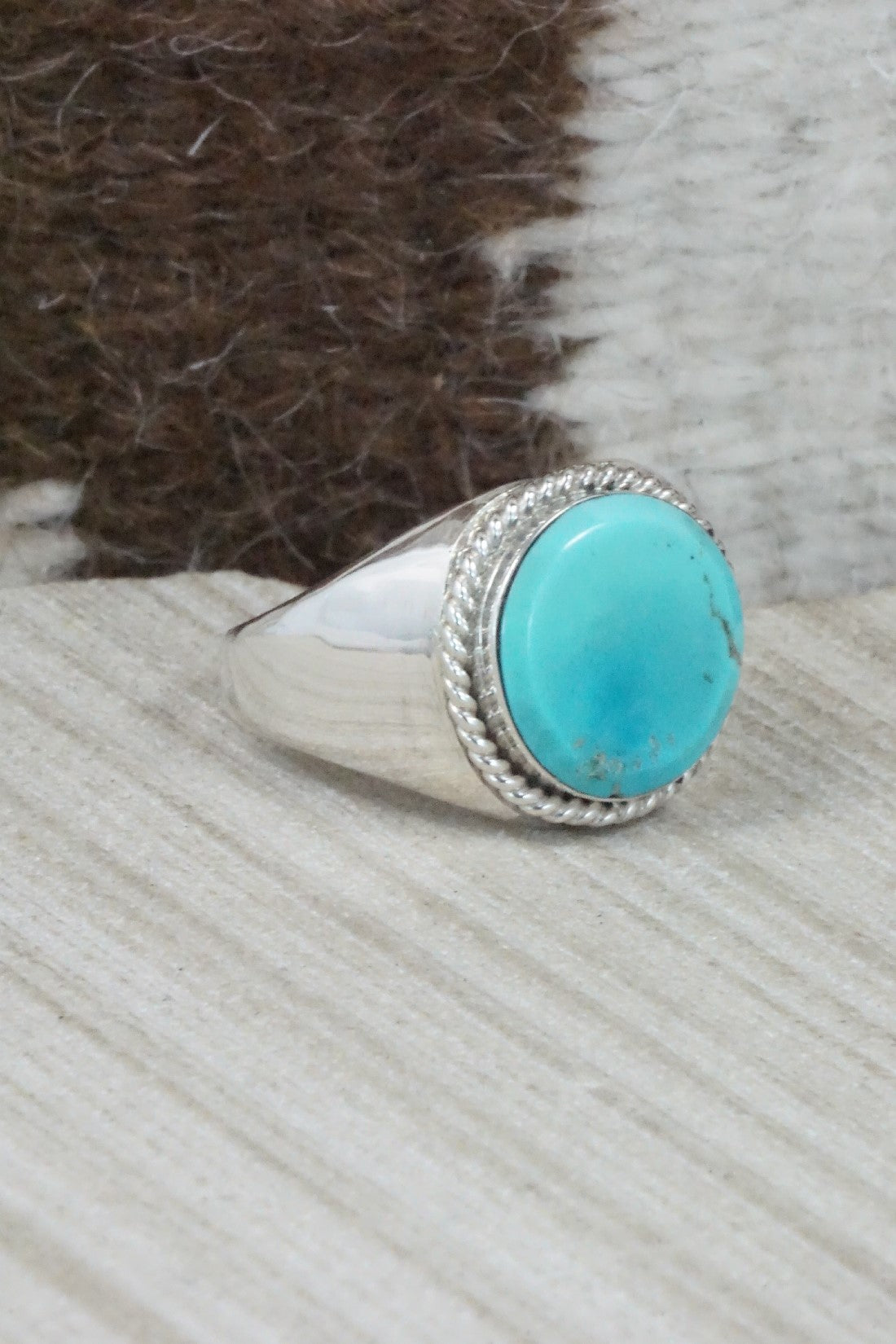 Turquoise & Sterling Silver Ring - Arlen Quetawki Jr. - Size 11.5
