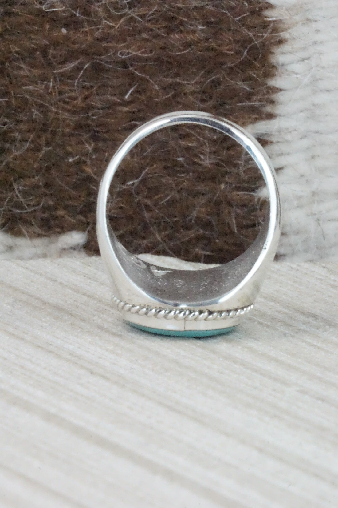 Turquoise & Sterling Silver Ring - Arlen Quetawki Jr. - Size 11.5