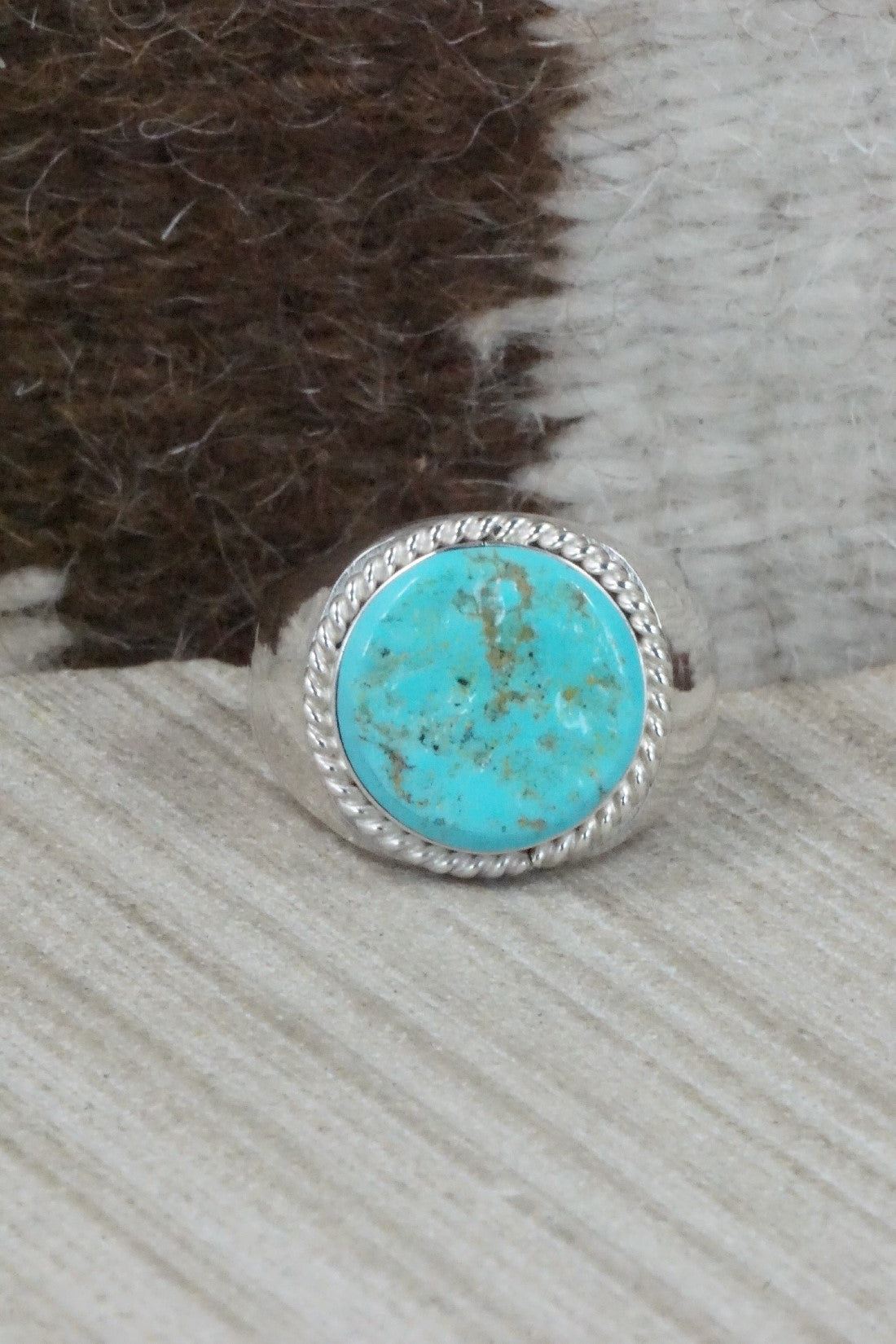Turquoise & Sterling Silver Ring - Arlen Quetawki Jr. - Size 11.25