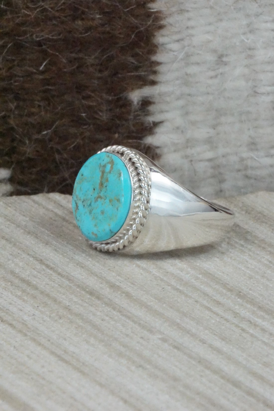 Turquoise & Sterling Silver Ring - Arlen Quetawki Jr. - Size 11.25