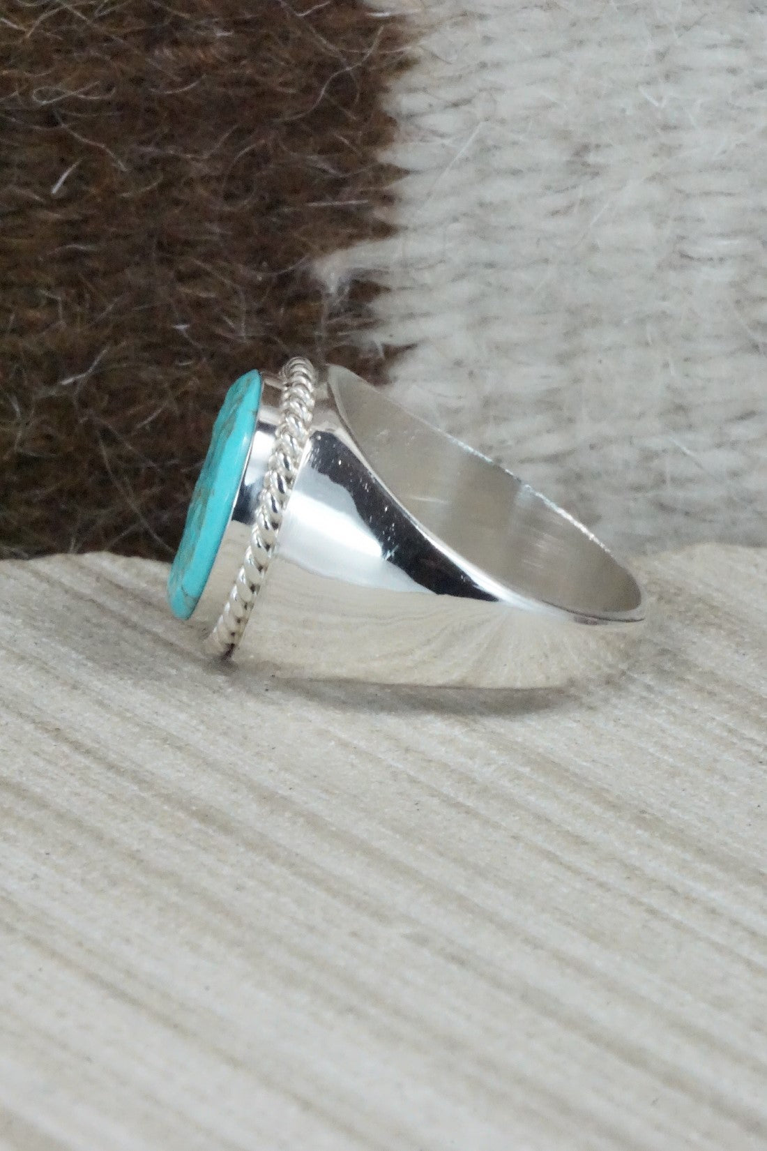 Turquoise & Sterling Silver Ring - Arlen Quetawki Jr. - Size 11.25