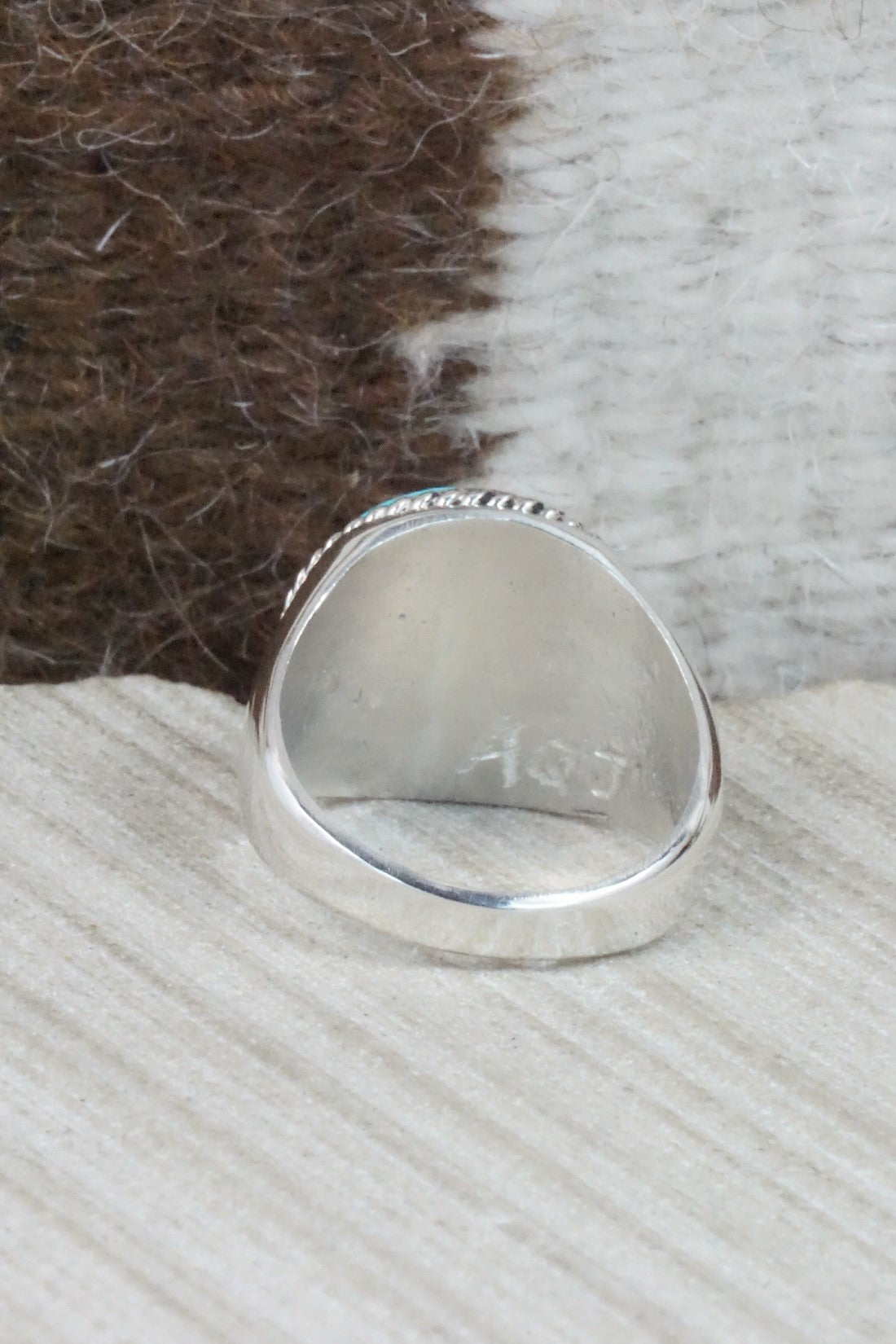 Turquoise & Sterling Silver Ring - Arlen Quetawki Jr. - Size 11.25