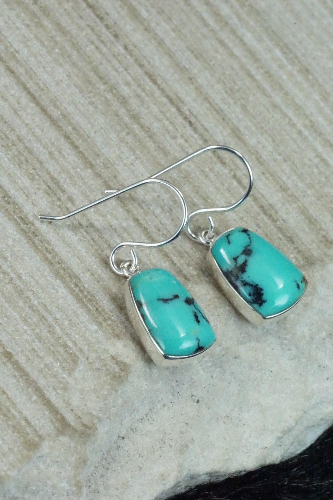 Turquoise & Sterling Silver Earrings - Evelyn Abeita