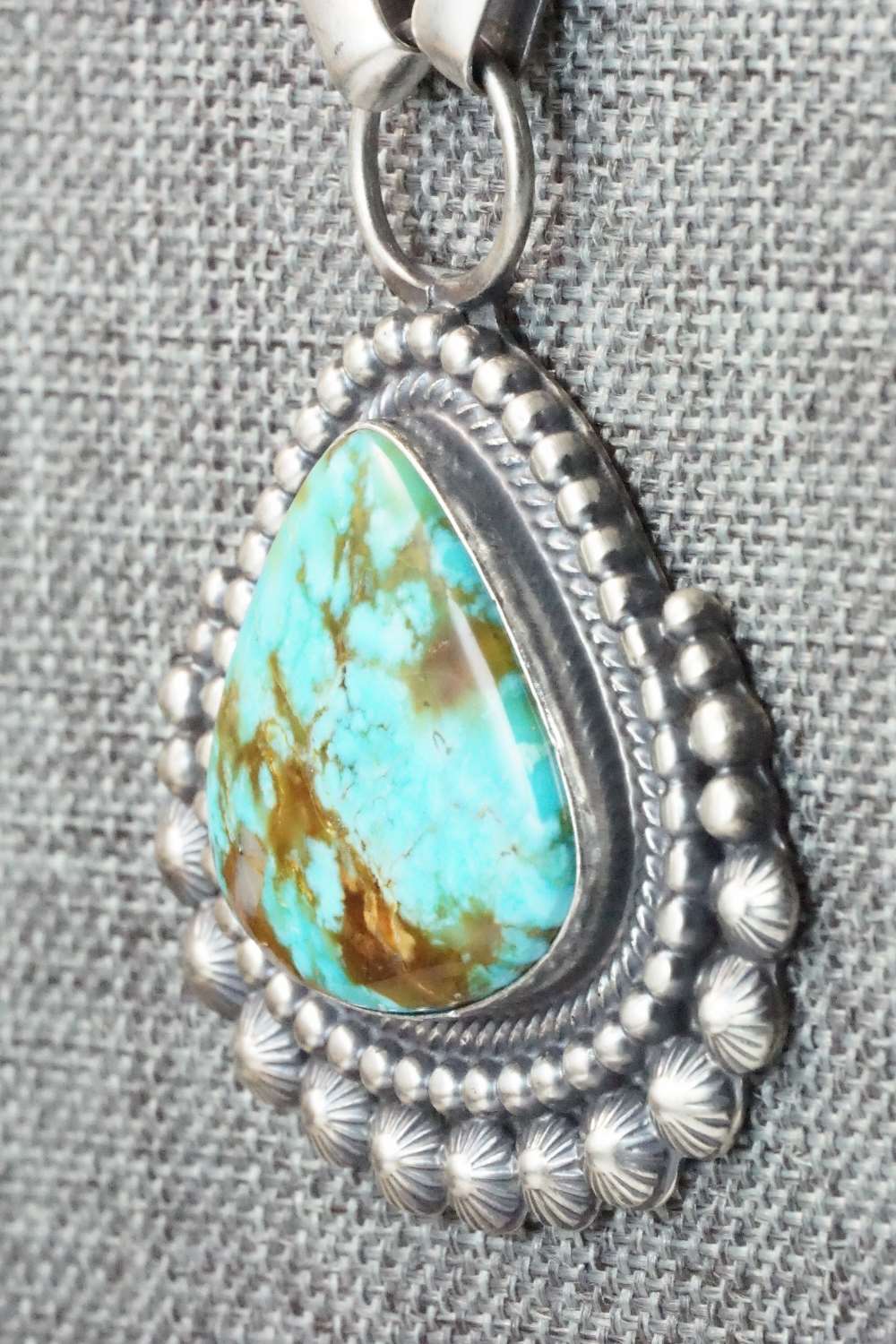 Turquoise, Coral & Sterling Silver Necklace and Earrings - Tom Lewis