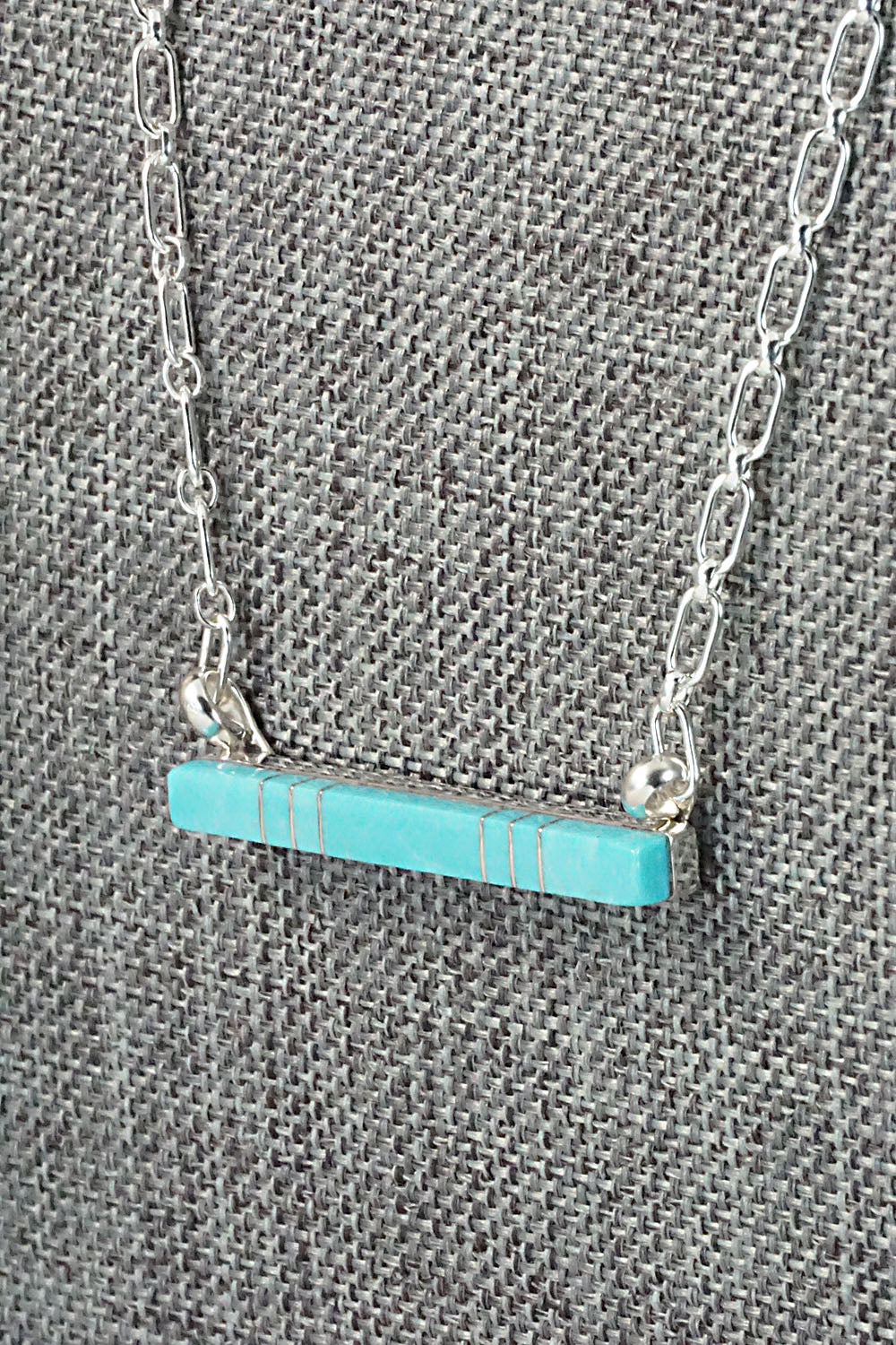 Turquoise & Sterling Silver Necklace - MaDerral Kallestewa