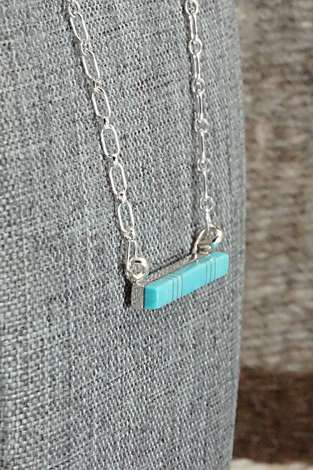 Turquoise & Sterling Silver Necklace - MaDerral Kallestewa