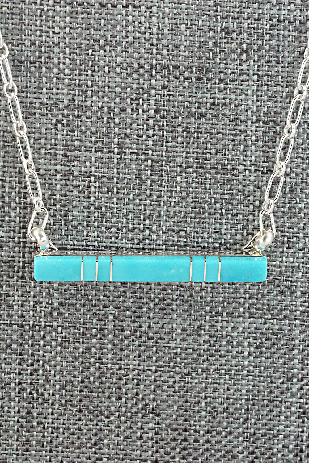Turquoise & Sterling Silver Necklace - MaDerral Kallestewa