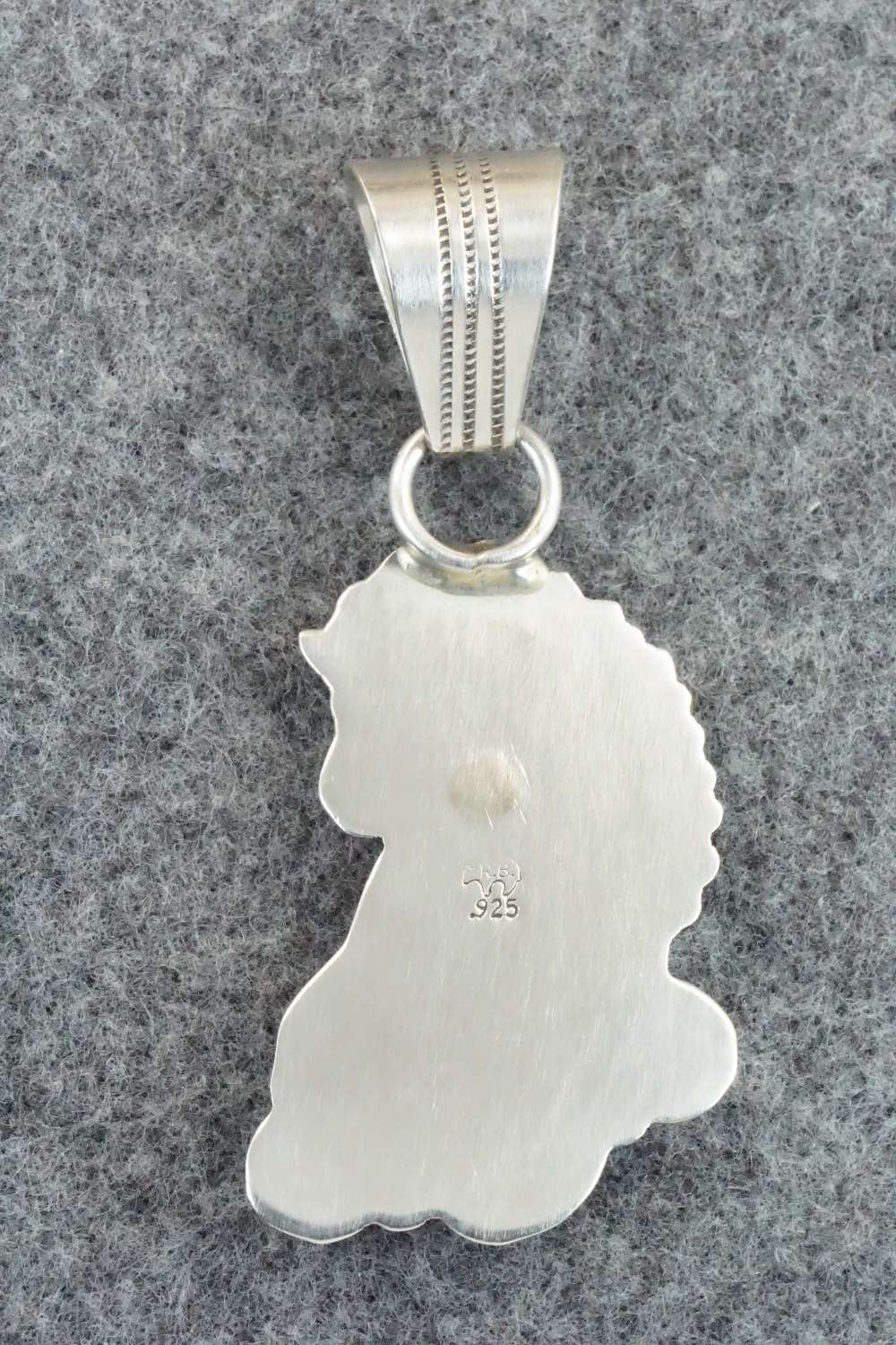 Turquoise, Coral & Sterling Silver Pendant - Navajo