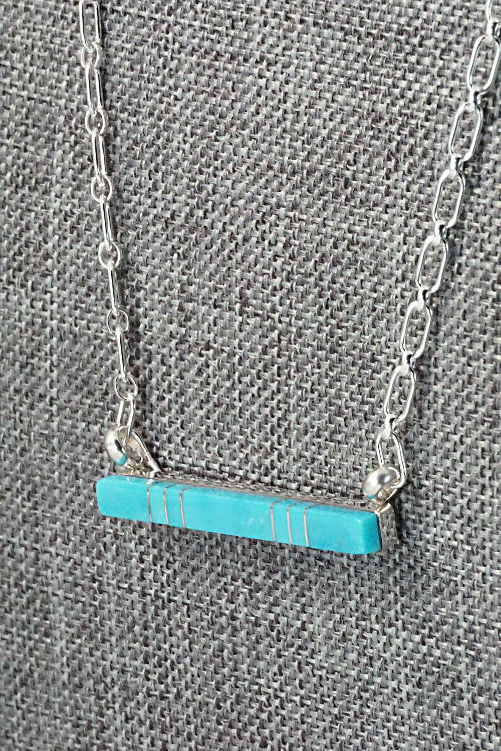 Turquoise & Sterling Silver Necklace - MaDerral Kallestewa