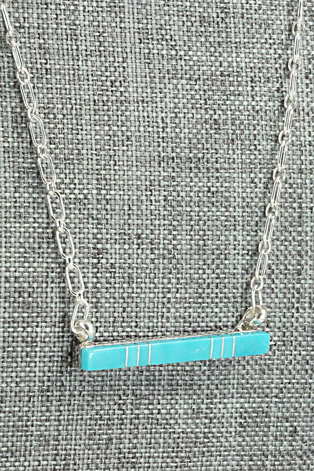 Turquoise & Sterling Silver Necklace - MaDerral Kallestewa