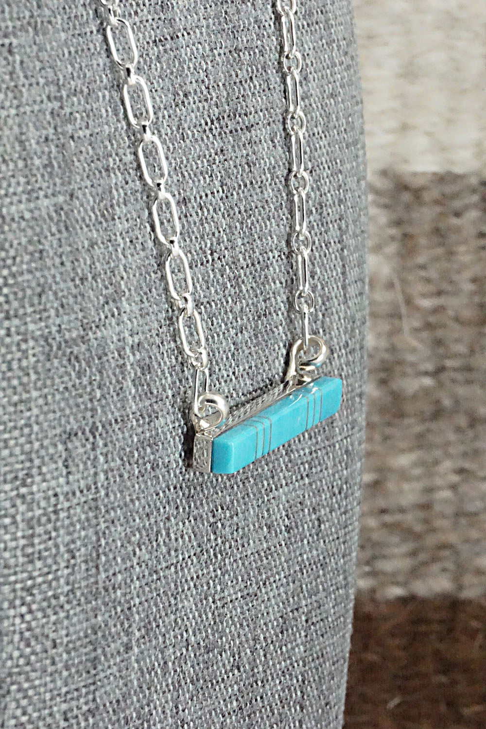 Turquoise & Sterling Silver Necklace - MaDerral Kallestewa