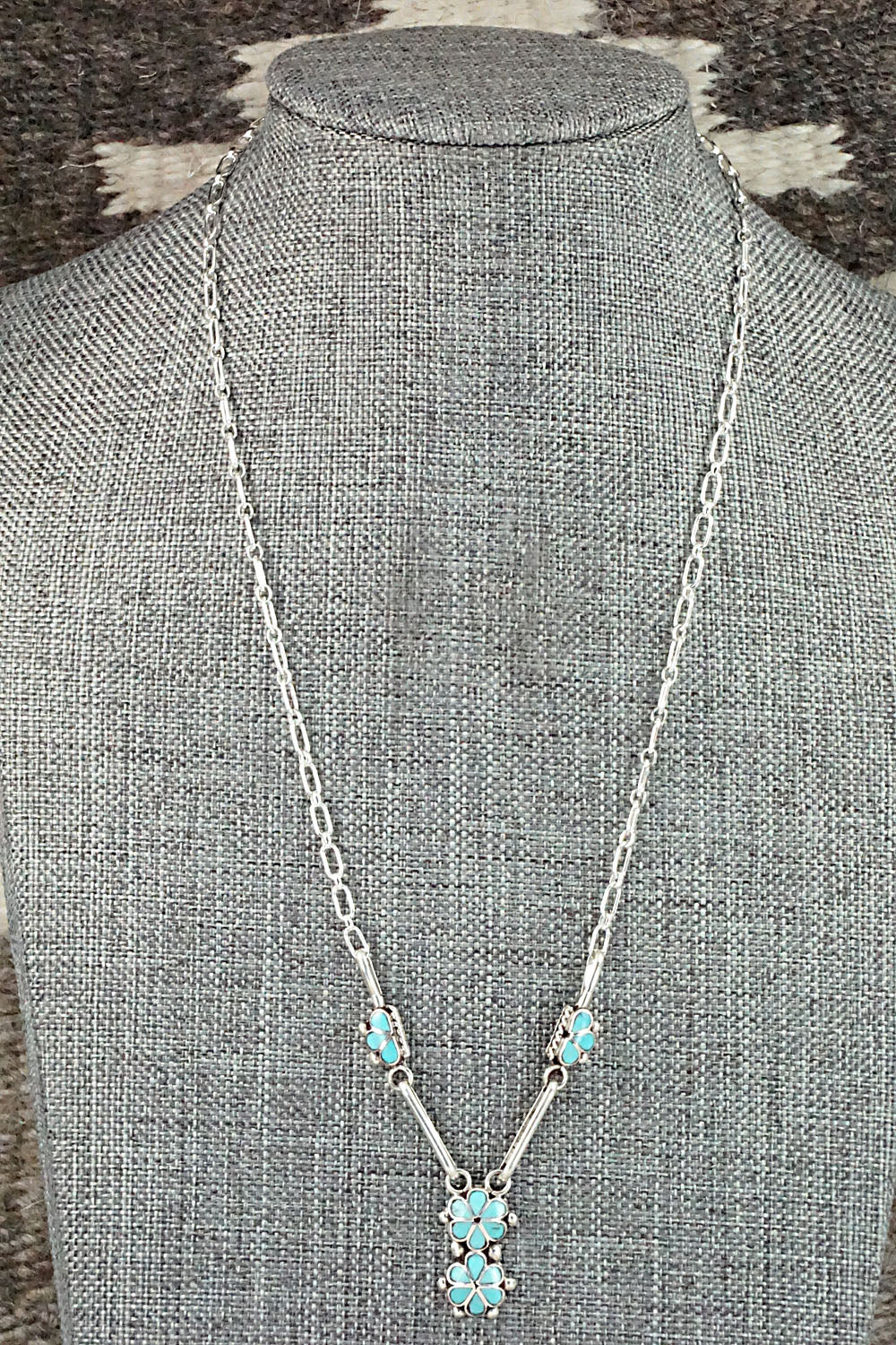 Turquoise & Sterling Silver Inlay Necklace - Bernadette Hattie