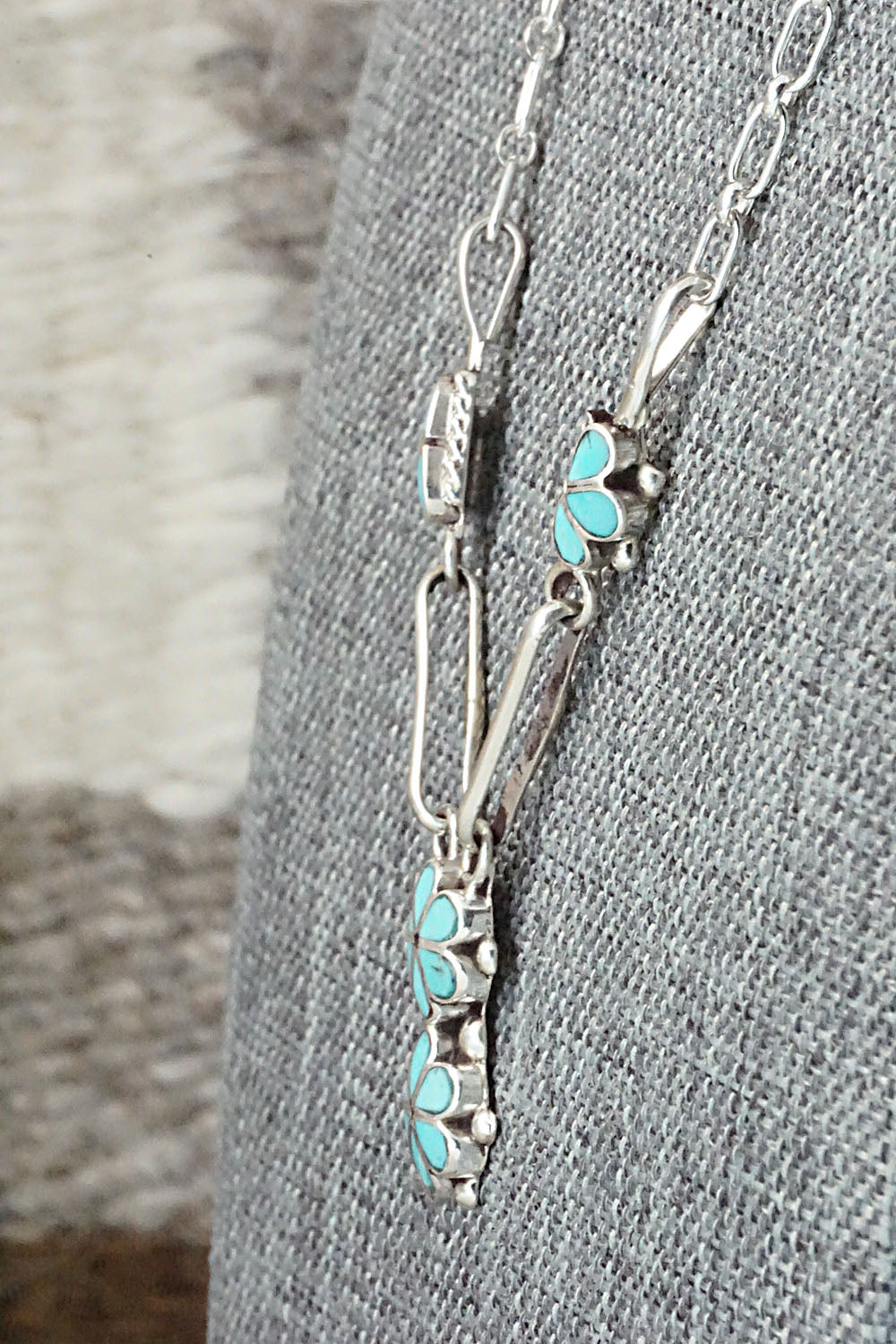 Turquoise & Sterling Silver Inlay Necklace - Bernadette Hattie