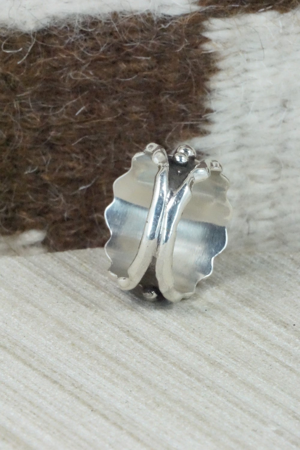 Turquoise & Sterling Silver Ring - Andrew Vandever - Size 8.75