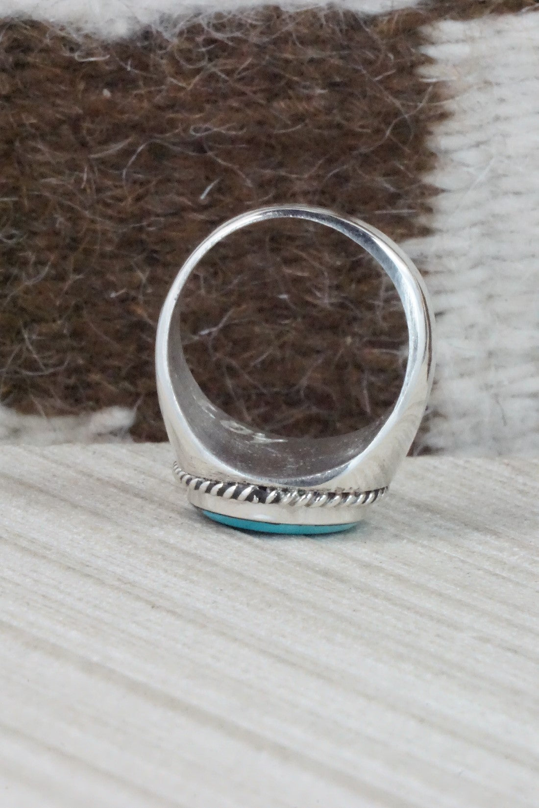 Turquoise & Sterling Silver Ring - Arlen Quetawki Jr. - Size 10.5