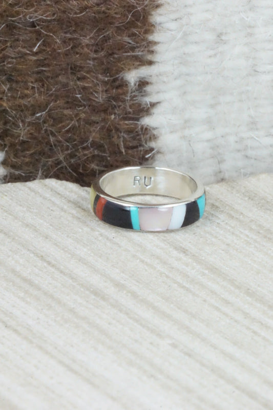 Multi Stone & Sterling Silver Ring - Rose Ukestine - Size 5.5