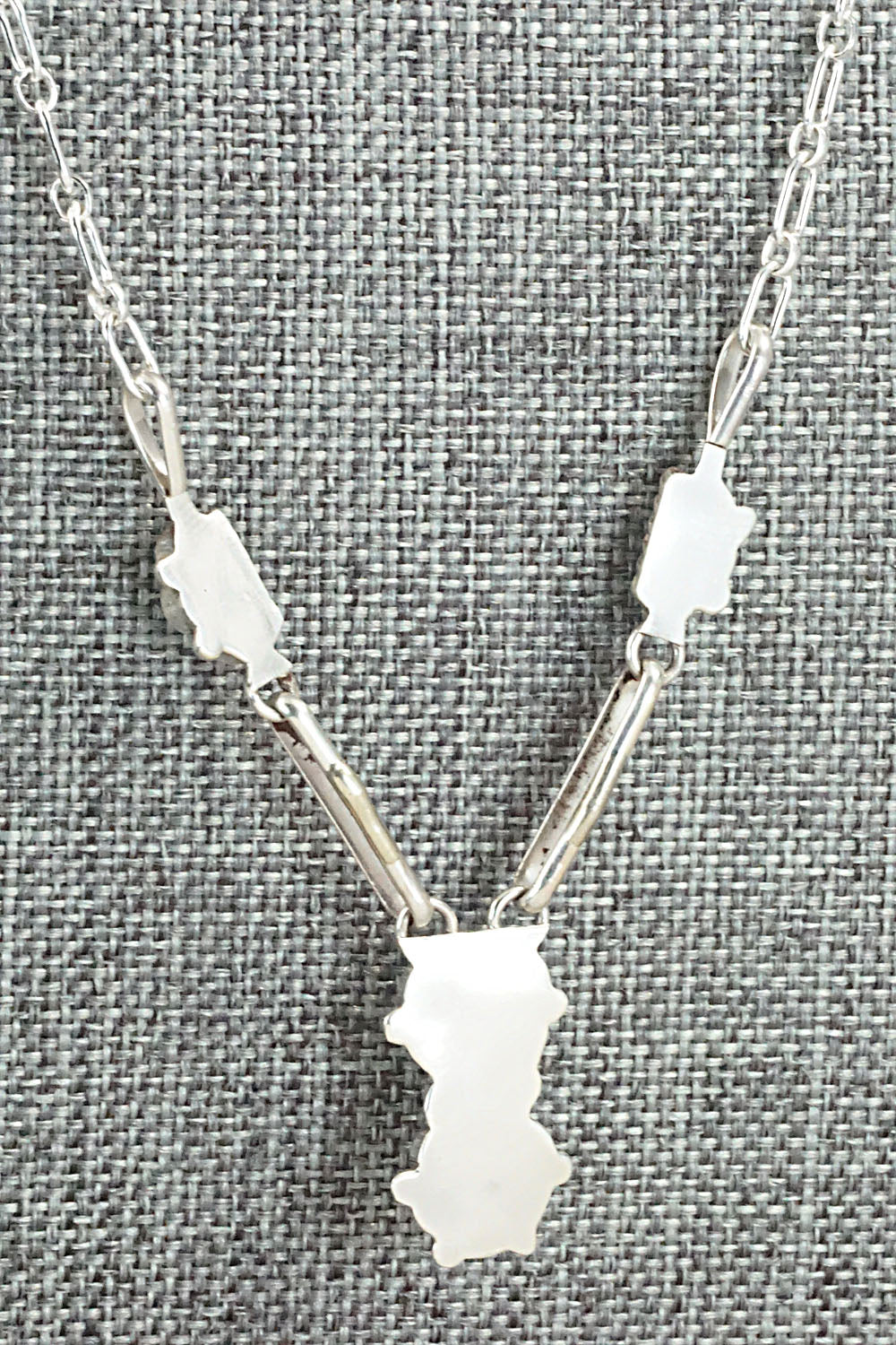 Turquoise & Sterling Silver Inlay Necklace - Bernadette Hattie