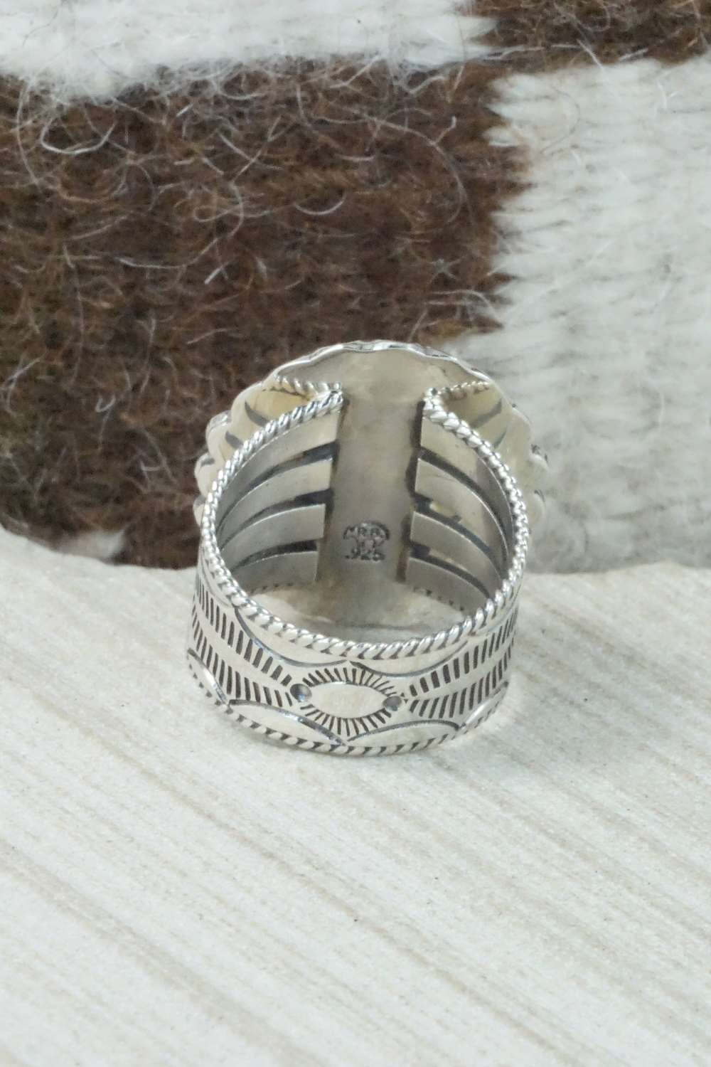 Turquoise and Sterling Silver Ring - Navajo - Size 9.5