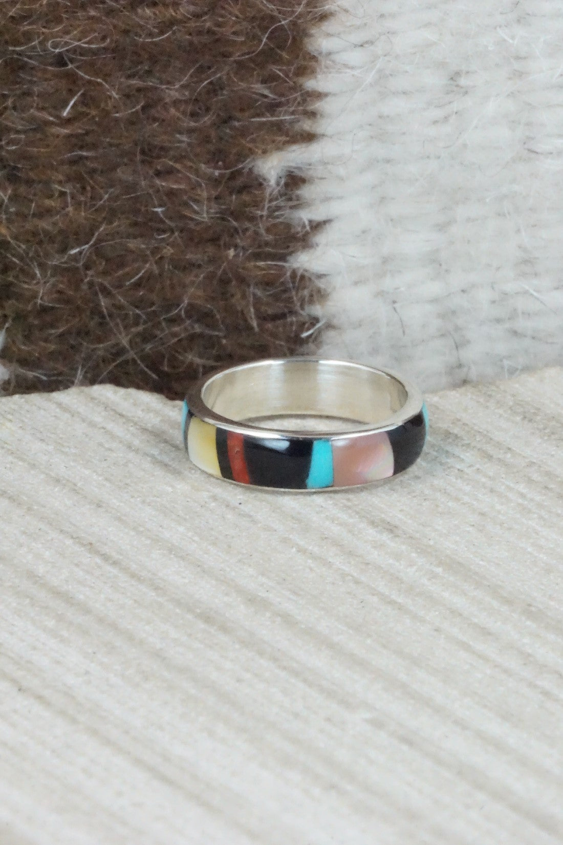 Multi Stone & Sterling Silver Ring - Rose Ukestine - Size 5.5