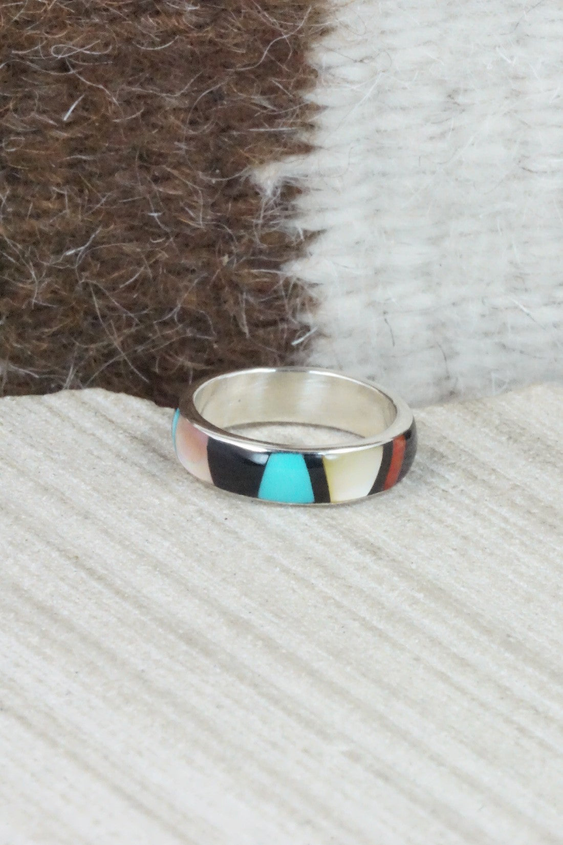 Multi Stone & Sterling Silver Ring - Rose Ukestine - Size 5.5