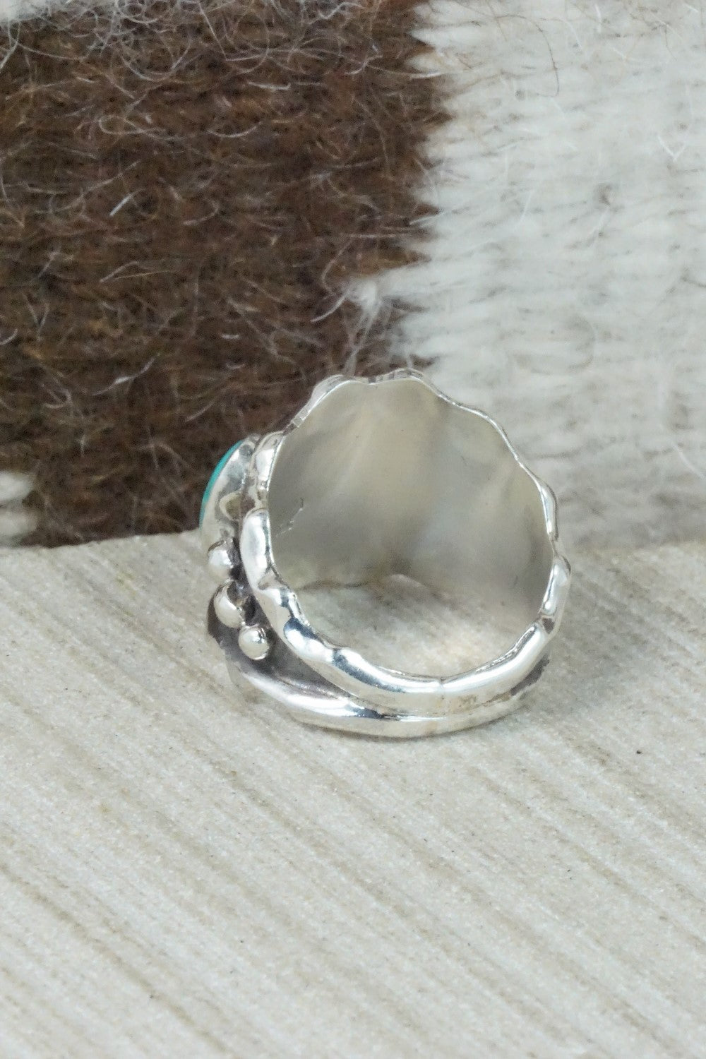 Turquoise & Sterling Silver Ring - Andrew Vandever - Size 8.5