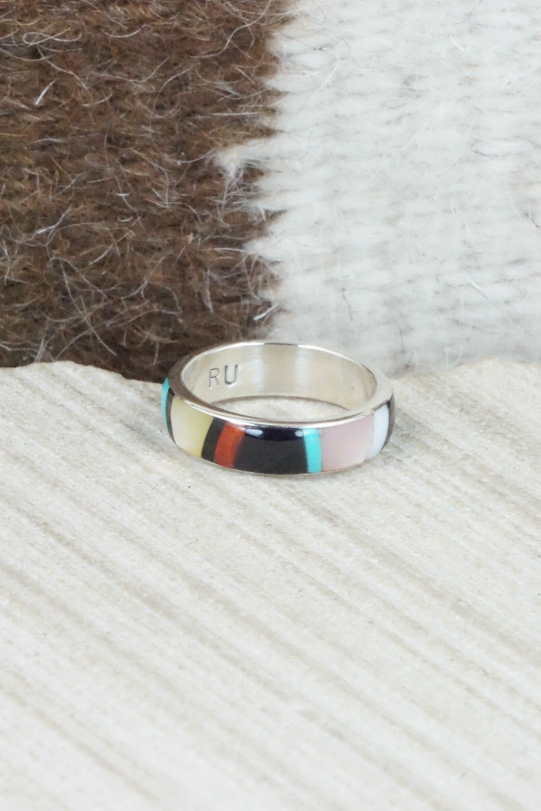 Multi Stone & Sterling Silver Ring - Rose Ukestine - Size 5.5