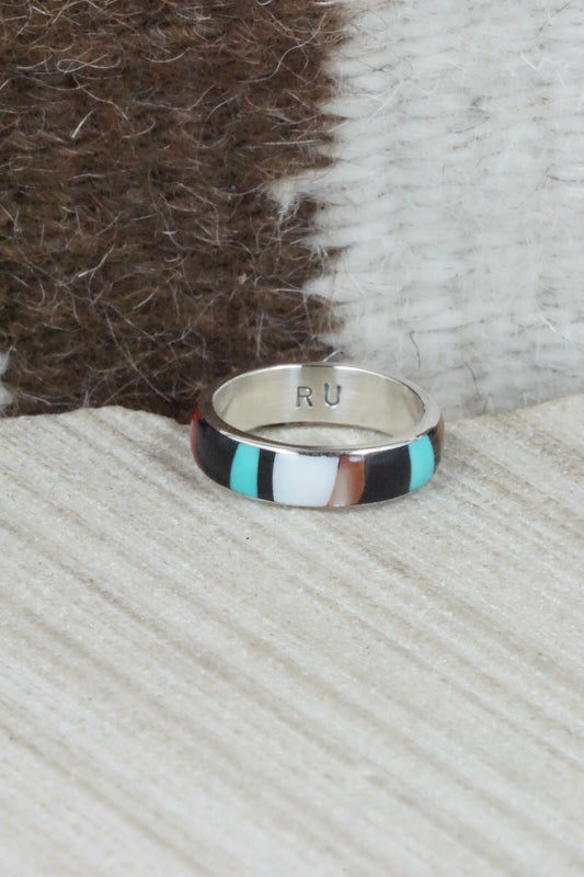 Multi Stone & Sterling Silver Ring - Rose Ukestine - Size 5.5