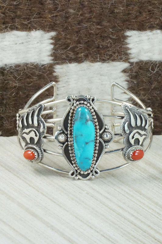 Turquoise and Sterling Silver Bracelet - Navajo