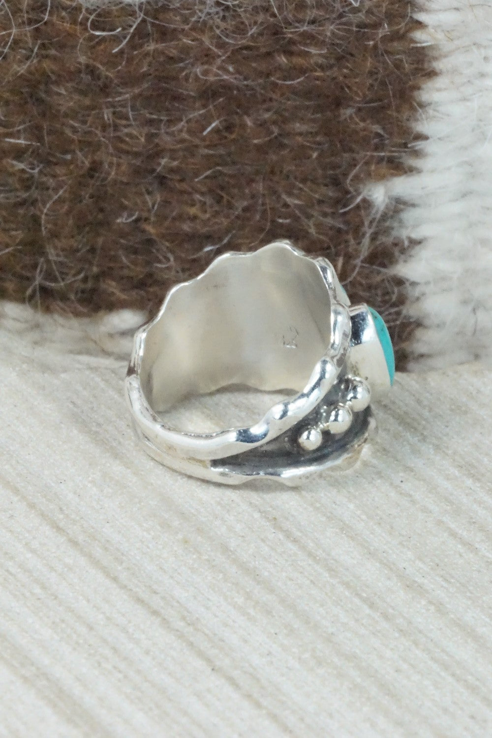 Turquoise & Sterling Silver Ring - Andrew Vandever - Size 8.5