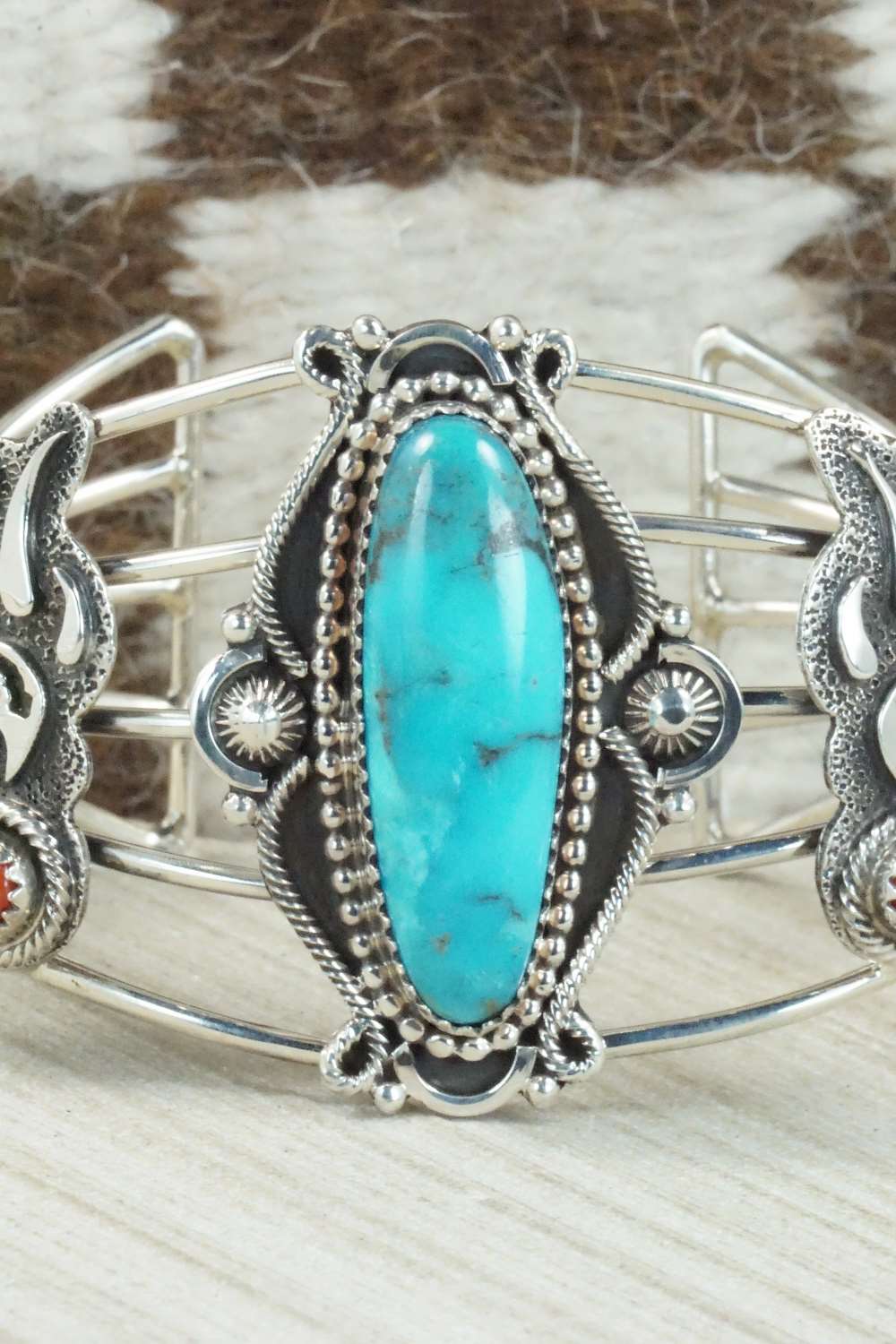 Turquoise and Sterling Silver Bracelet - Navajo