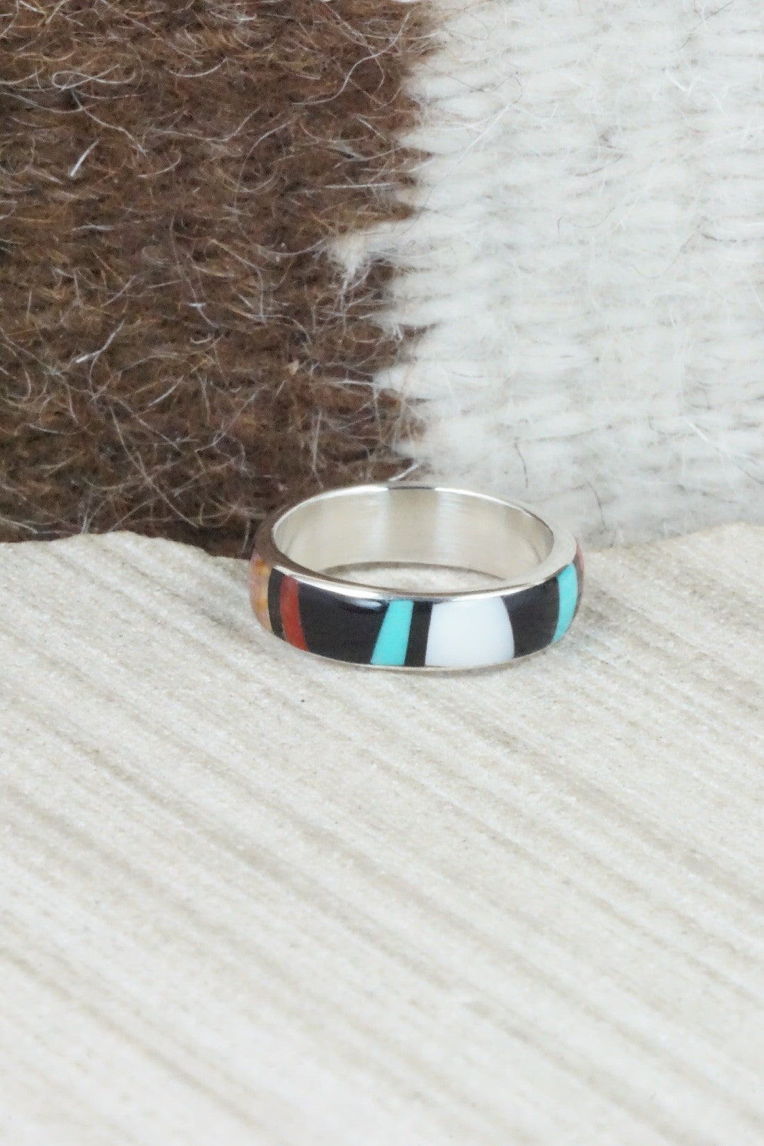Multi Stone & Sterling Silver Ring - Rose Ukestine - Size 5.5