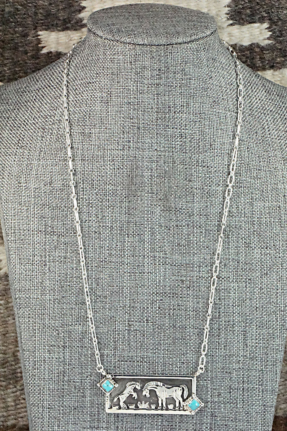 Turquoise & Sterling Silver Necklace - Jeremy Delgarito