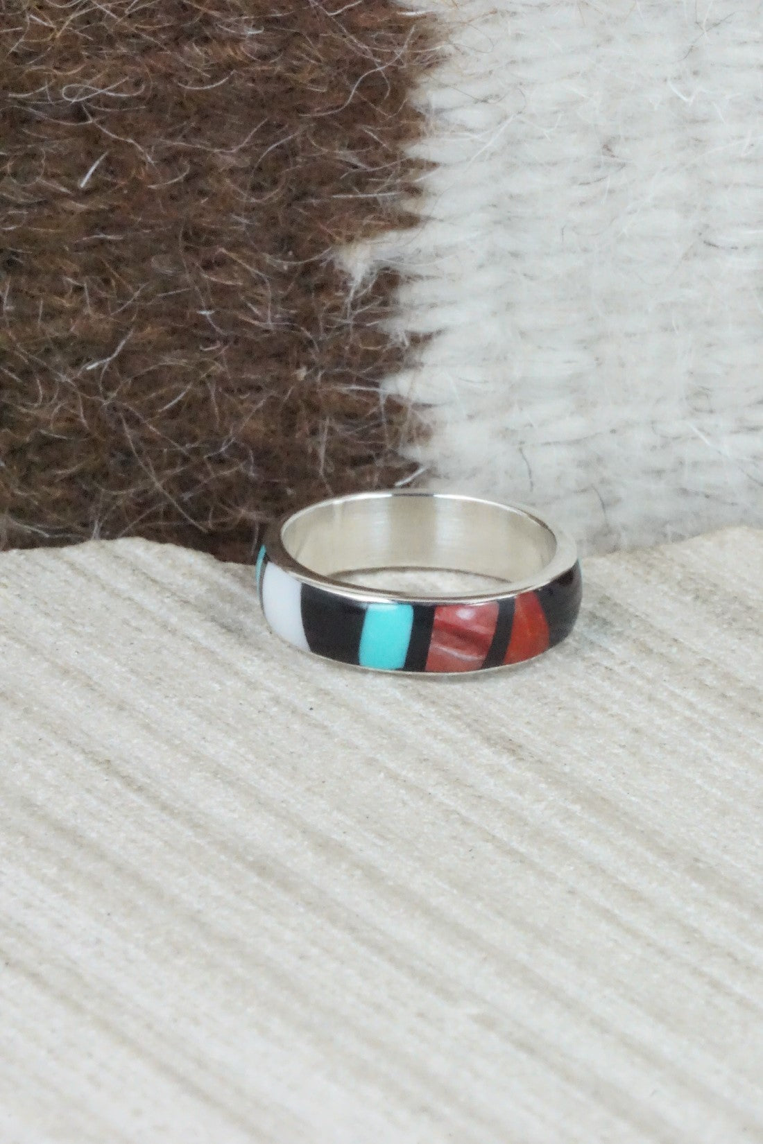 Multi Stone & Sterling Silver Ring - Rose Ukestine - Size 5.5
