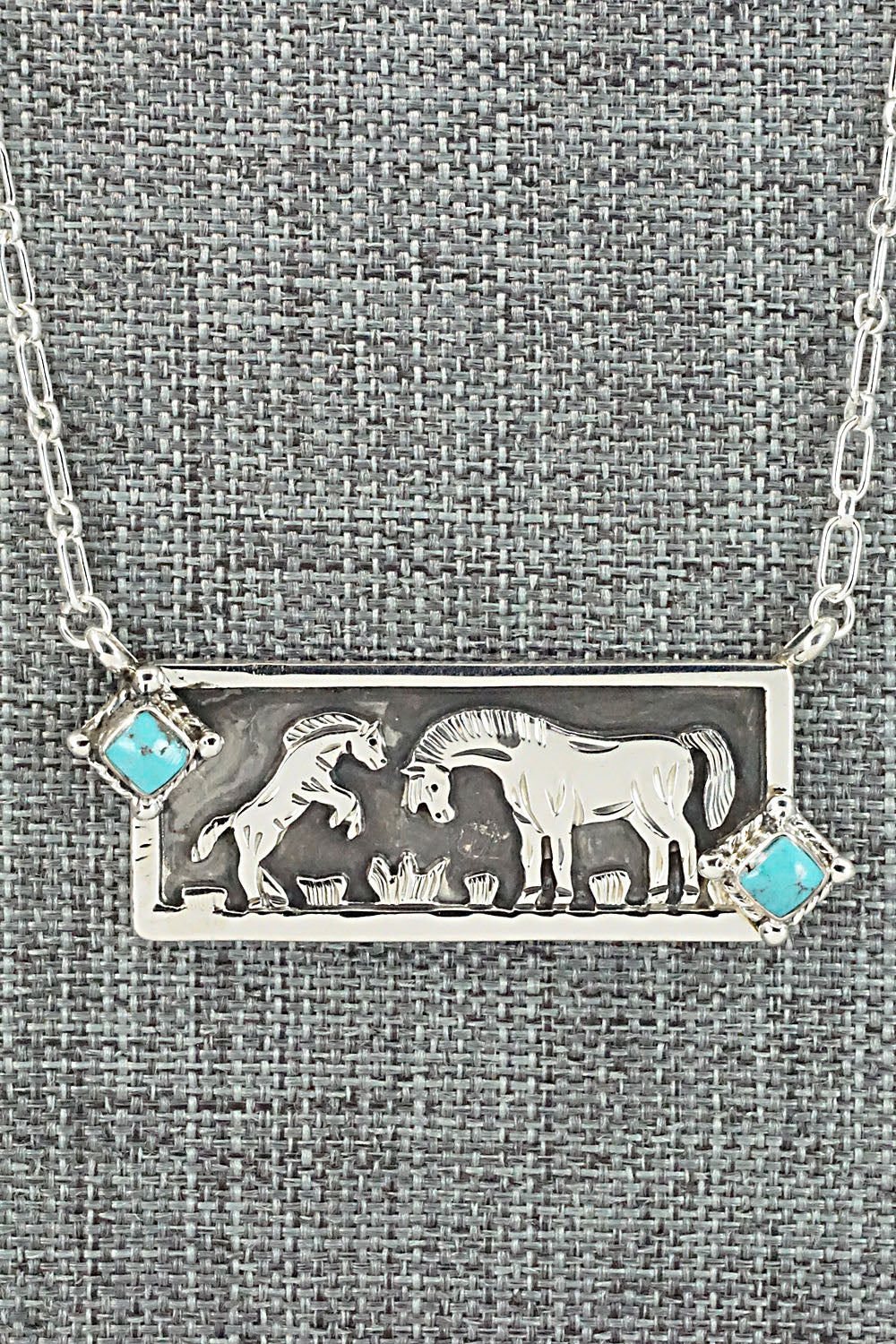 Turquoise & Sterling Silver Necklace - Jeremy Delgarito