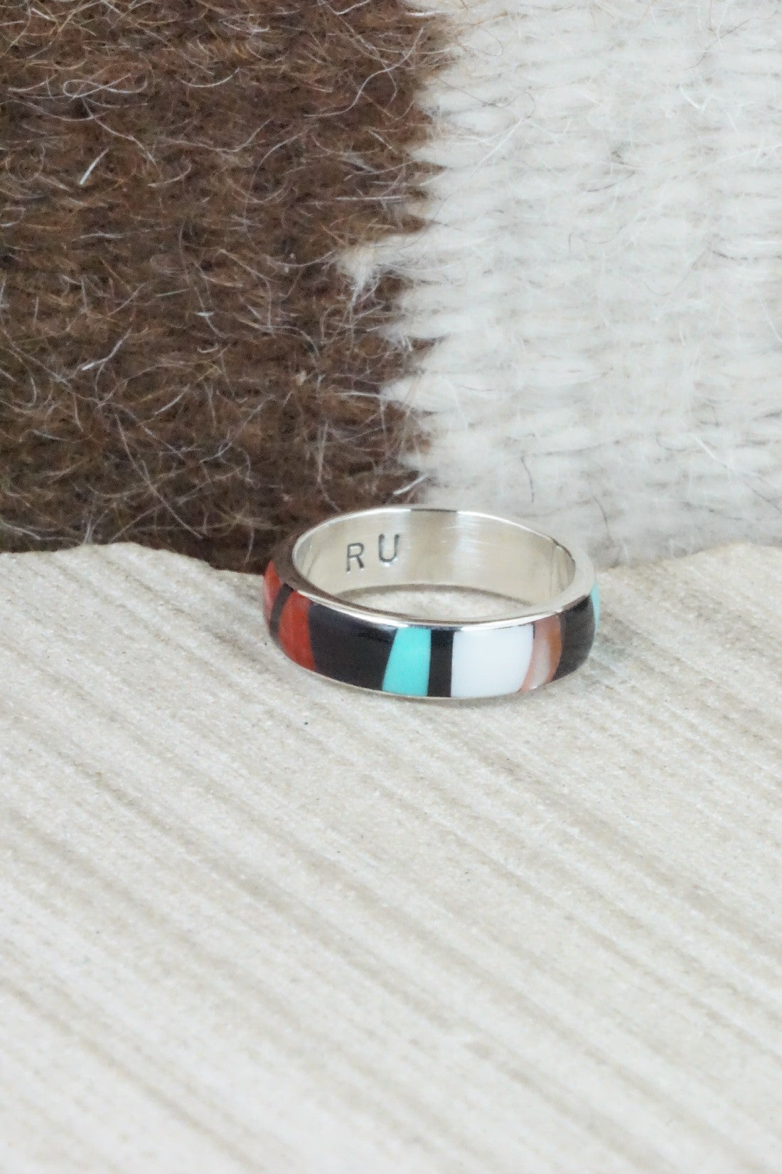 Multi Stone & Sterling Silver Ring - Rose Ukestine - Size 5.5