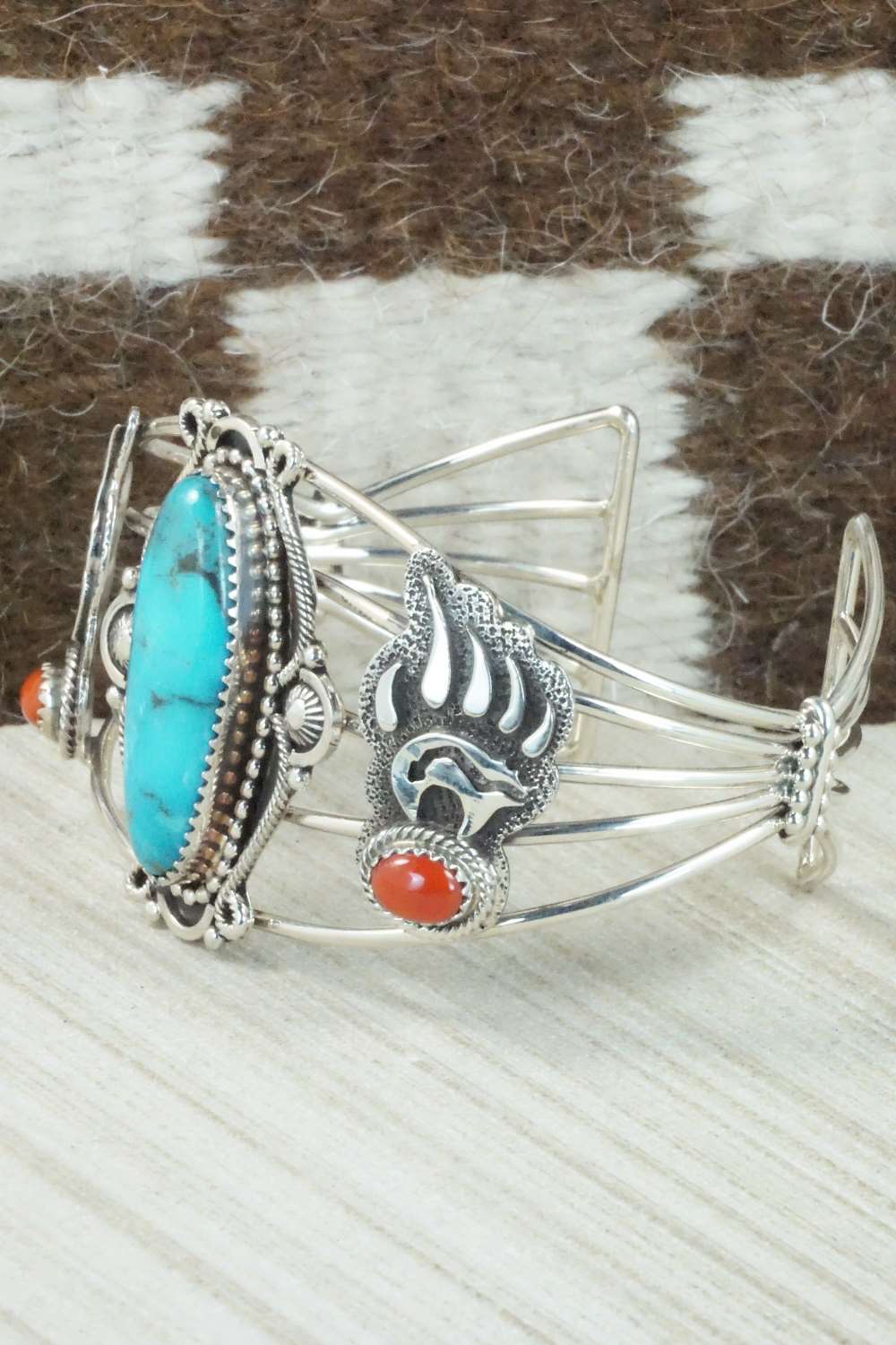 Turquoise and Sterling Silver Bracelet - Navajo
