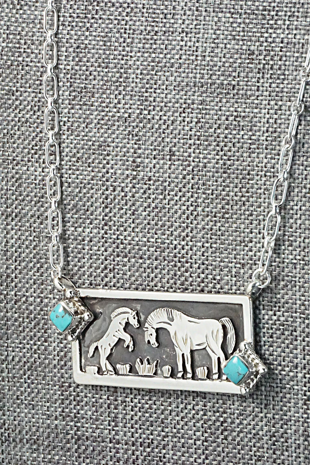 Turquoise & Sterling Silver Necklace - Jeremy Delgarito