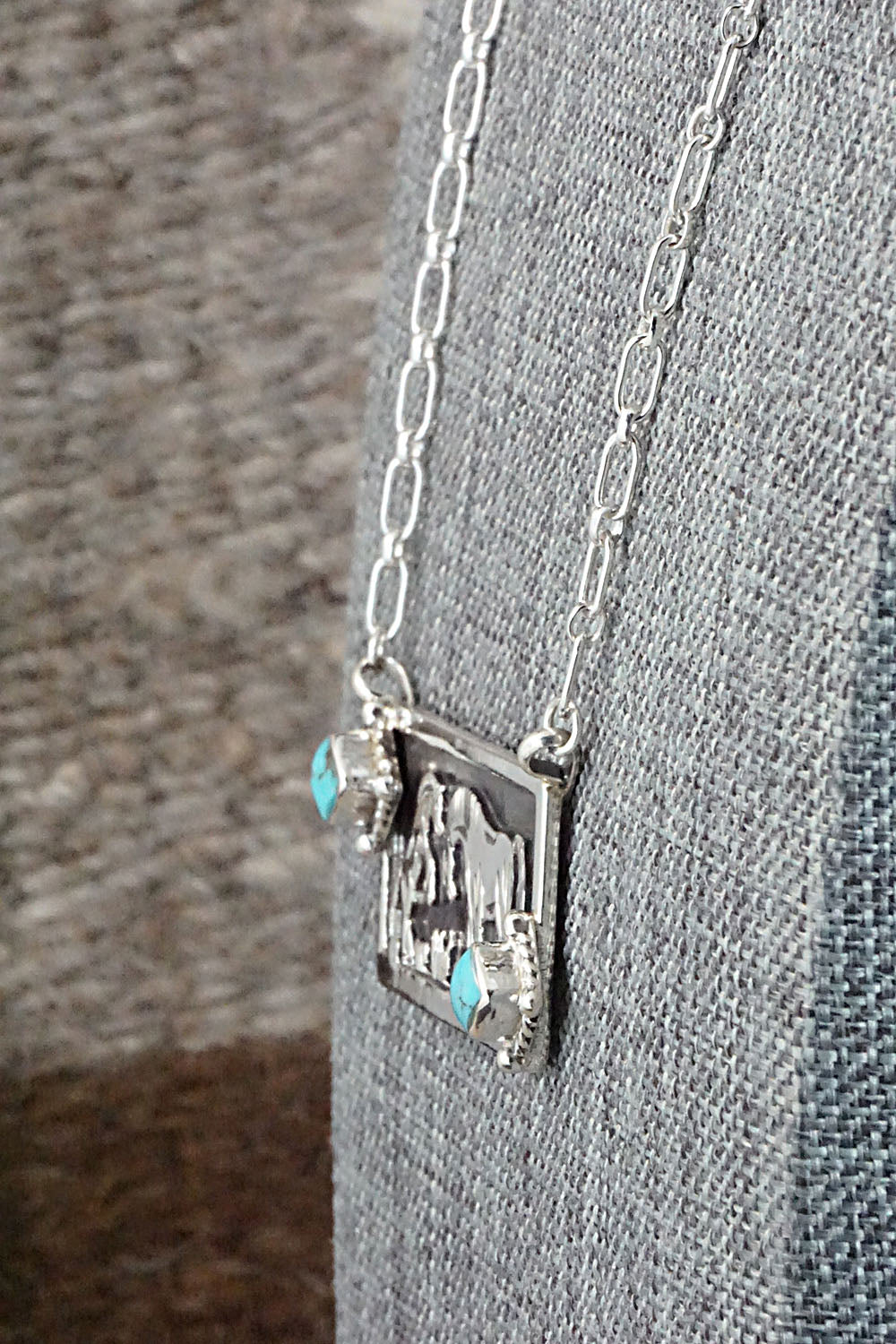 Turquoise & Sterling Silver Necklace - Jeremy Delgarito