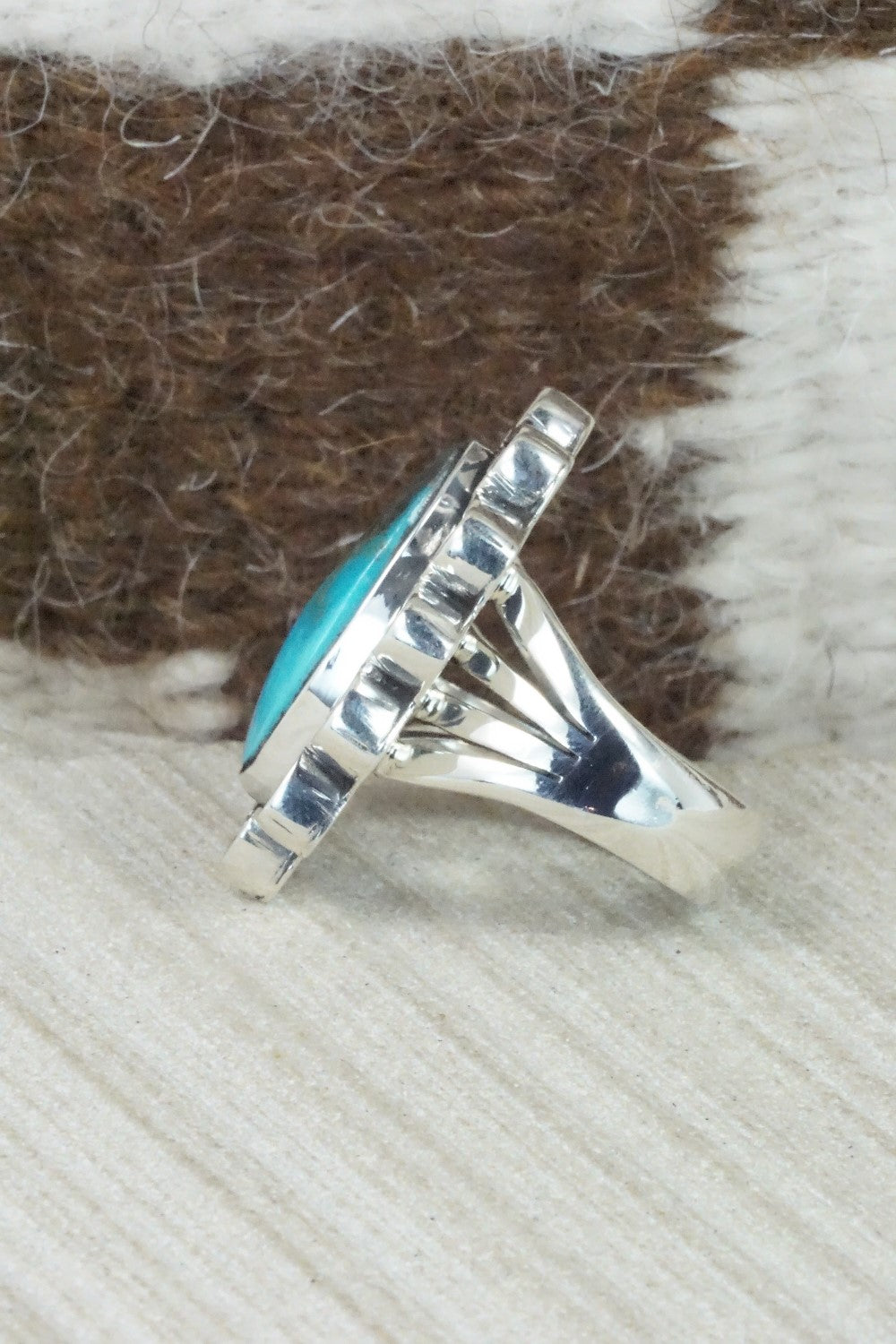 Turquoise & Sterling Silver Ring - David Lopez - Size 5.75