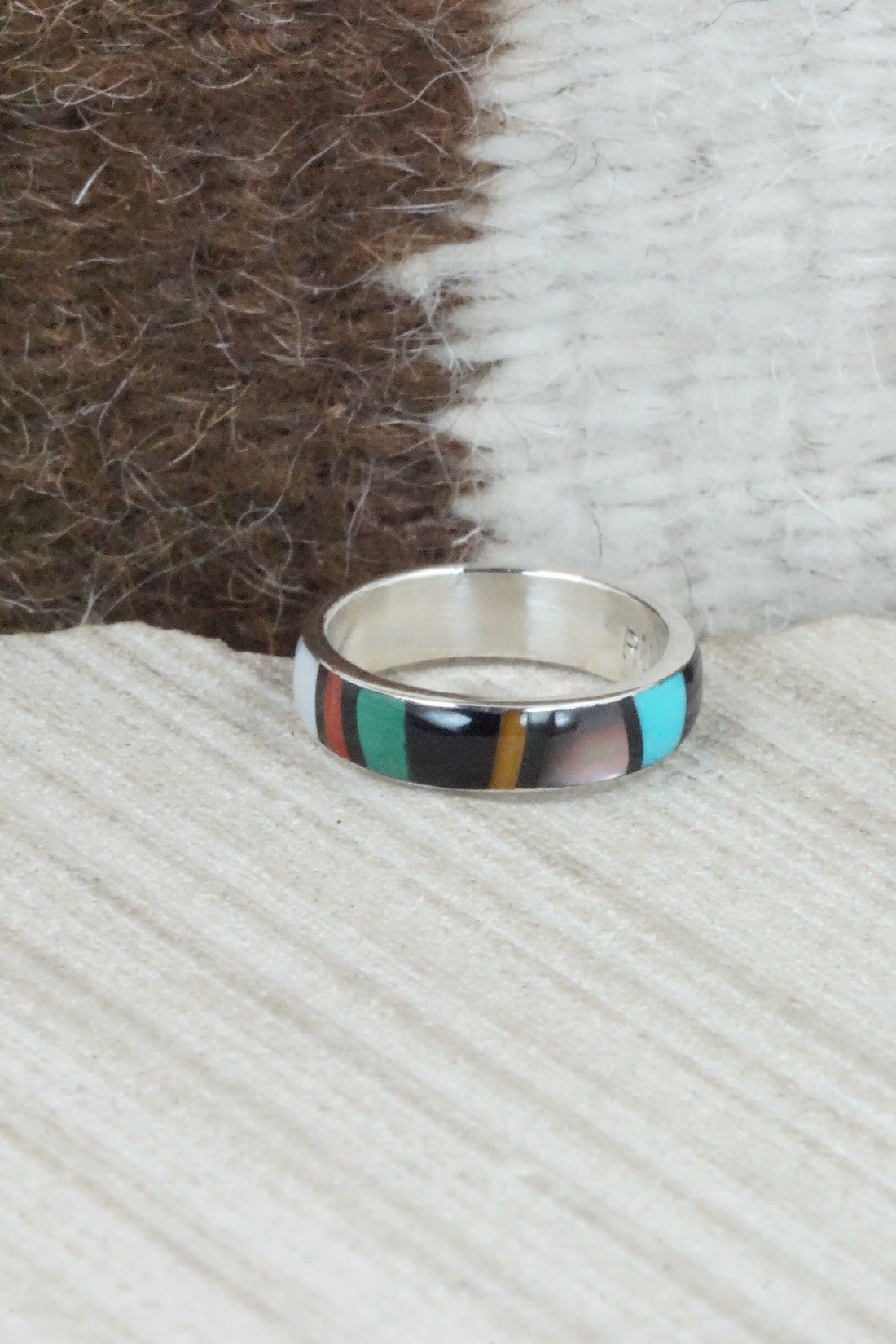 Multi Stone & Sterling Silver Ring - Rose Ukestine - Size 6.5