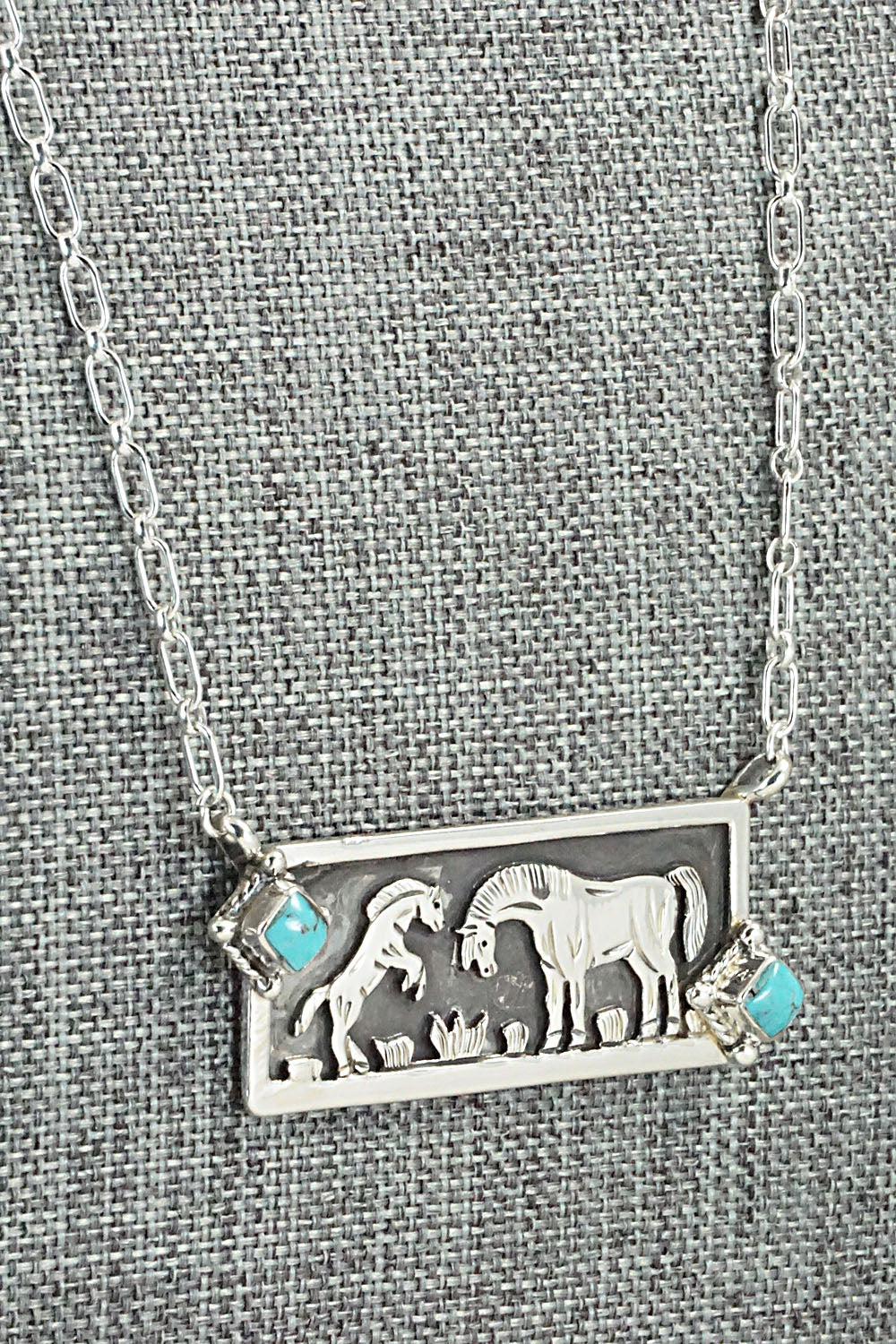 Turquoise & Sterling Silver Necklace - Jeremy Delgarito