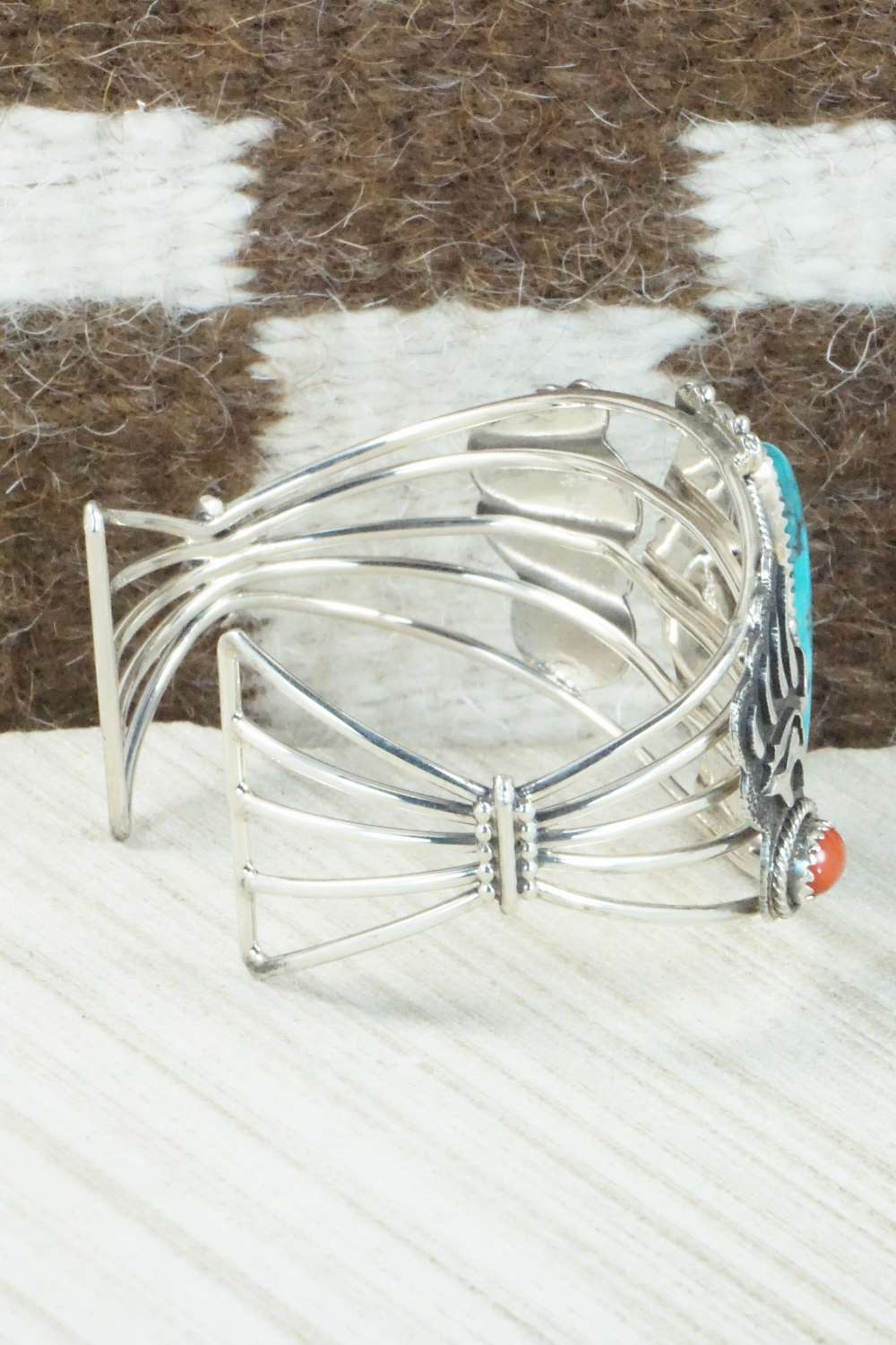 Turquoise and Sterling Silver Bracelet - Navajo