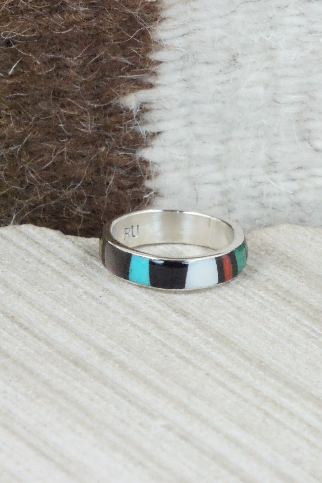 Multi Stone & Sterling Silver Ring - Rose Ukestine - Size 6.5